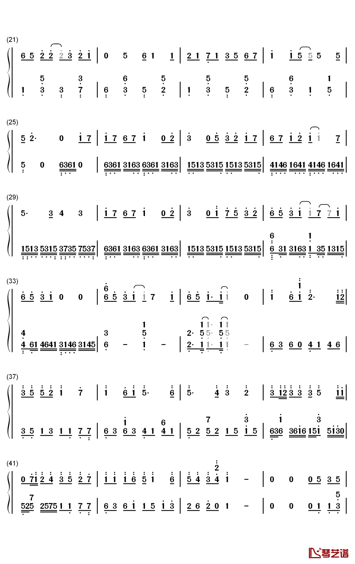 一封孤岛的信钢琴简谱-数字双手-洛天依 著小生2