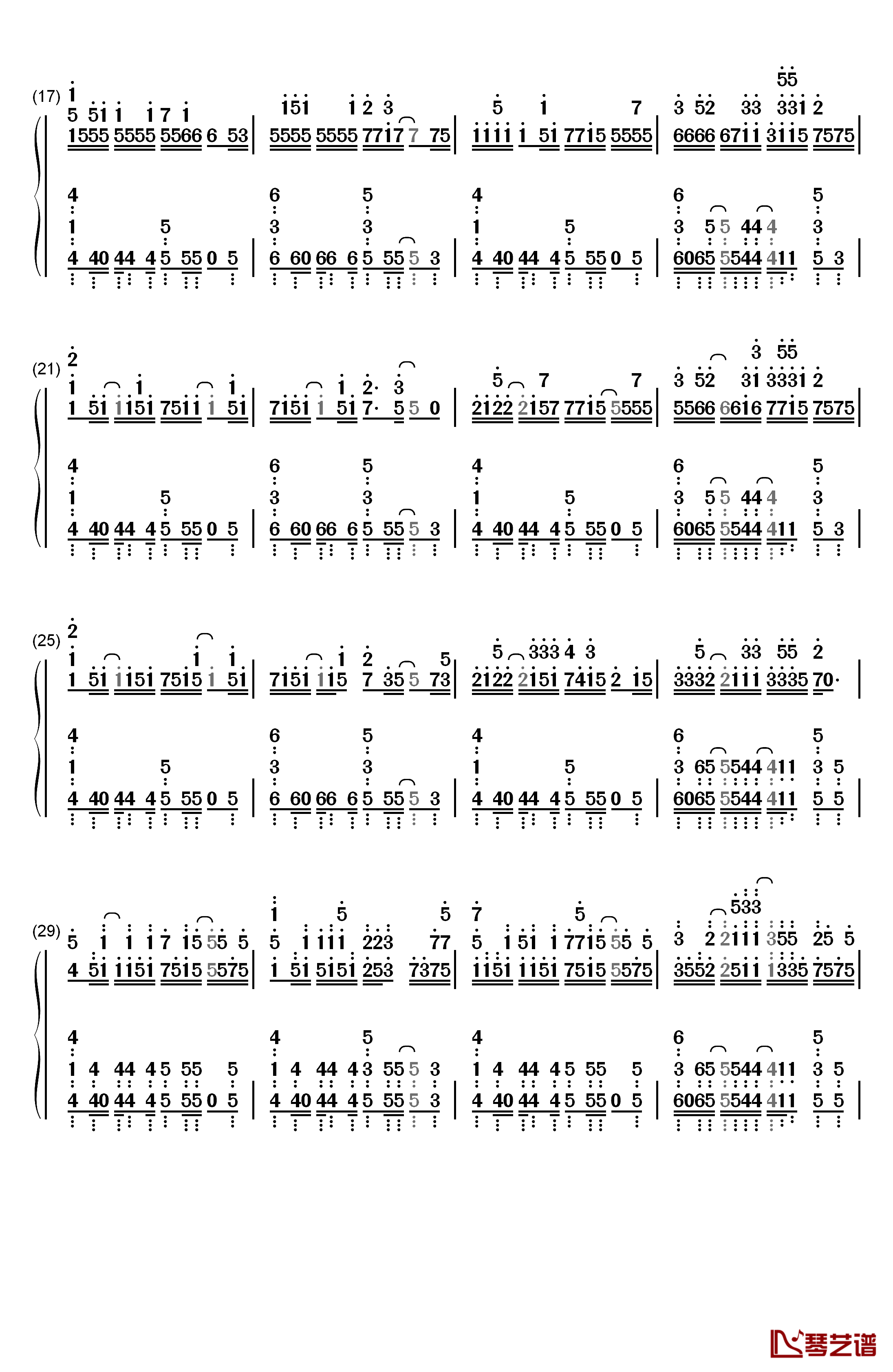 ふわふわ♪钢琴简谱-数字双手-牧野由依2