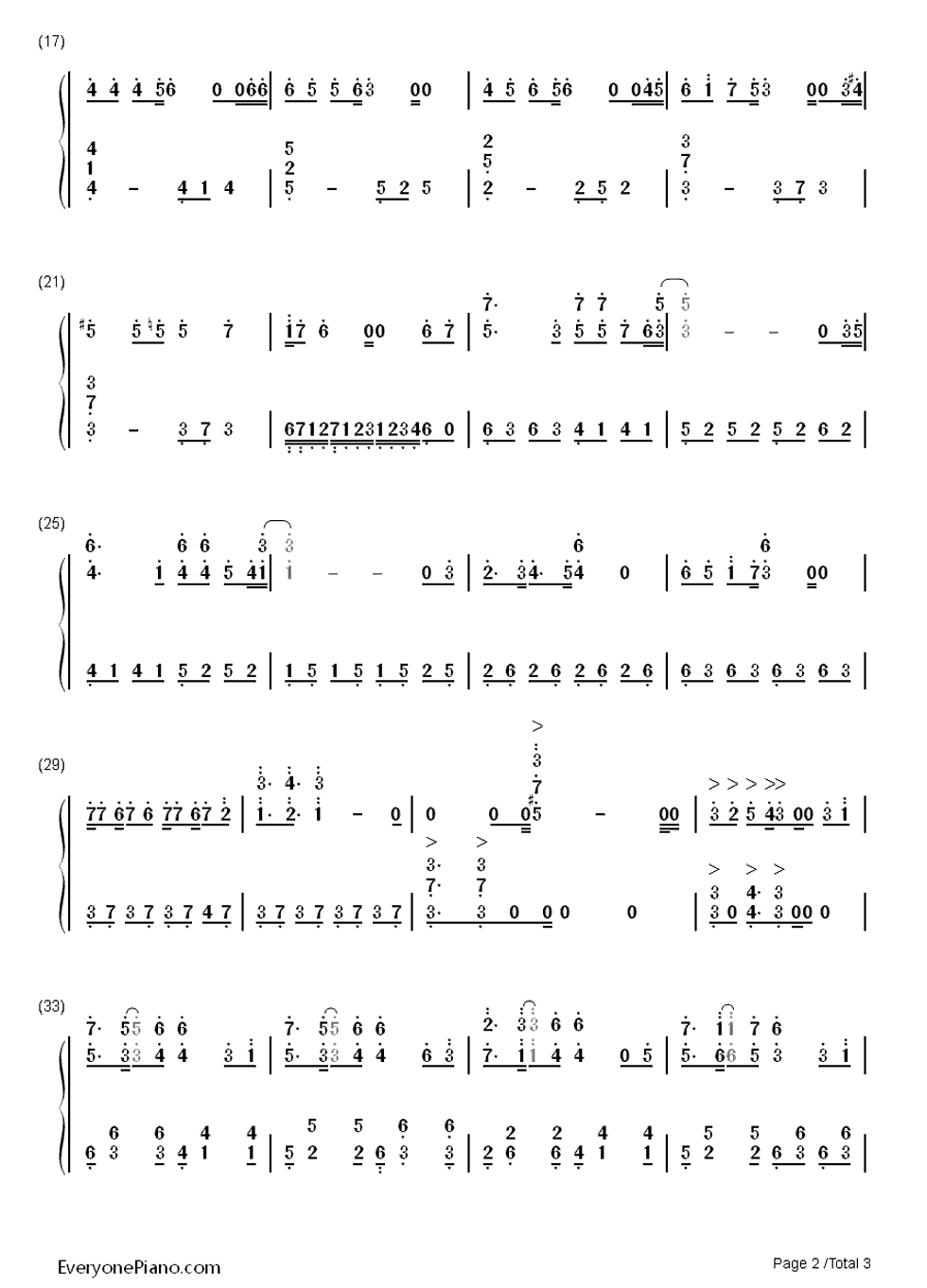 十六夜涙钢琴简谱-数字双手-吉冈亚衣加2