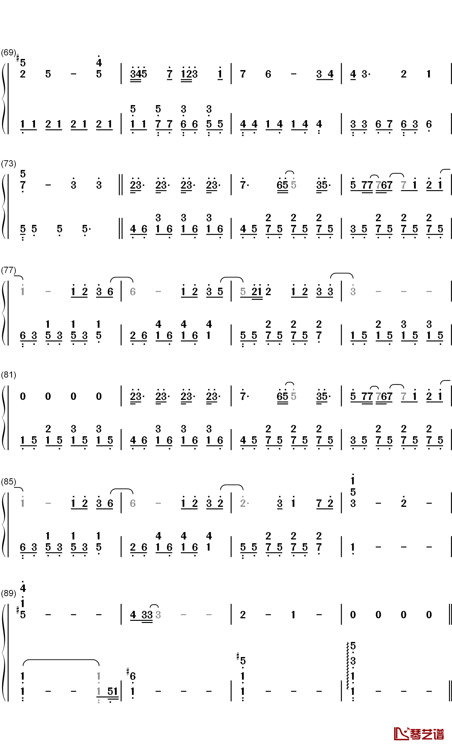 受够钢琴简谱-数字双手-周兴哲4