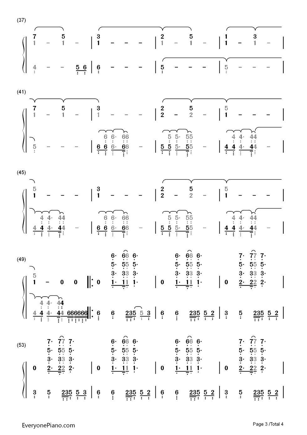 Major Minus钢琴简谱-数字双手-Coldplay3