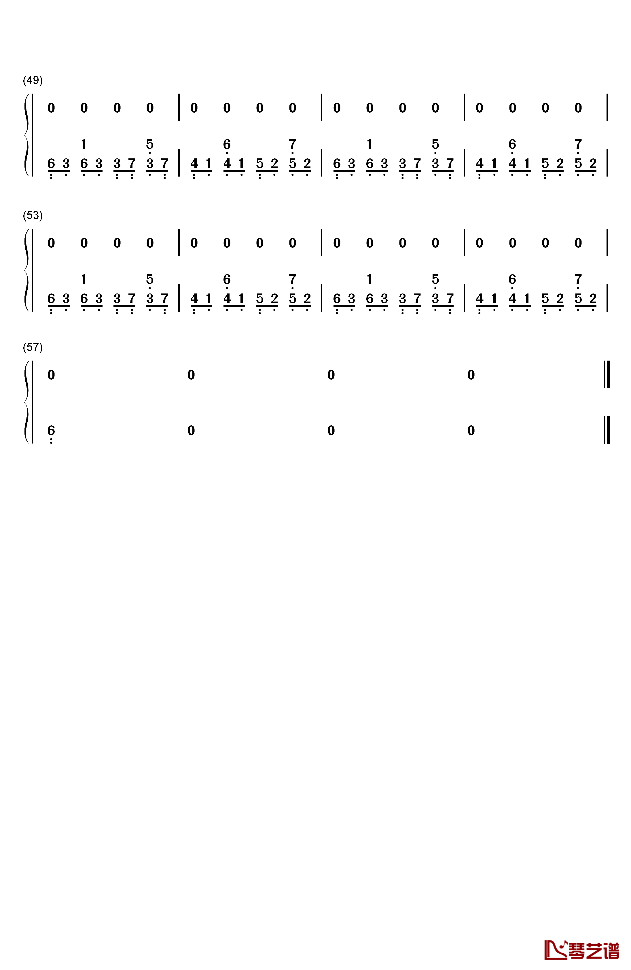 出山钢琴简谱-数字双手-花粥 胜娚3