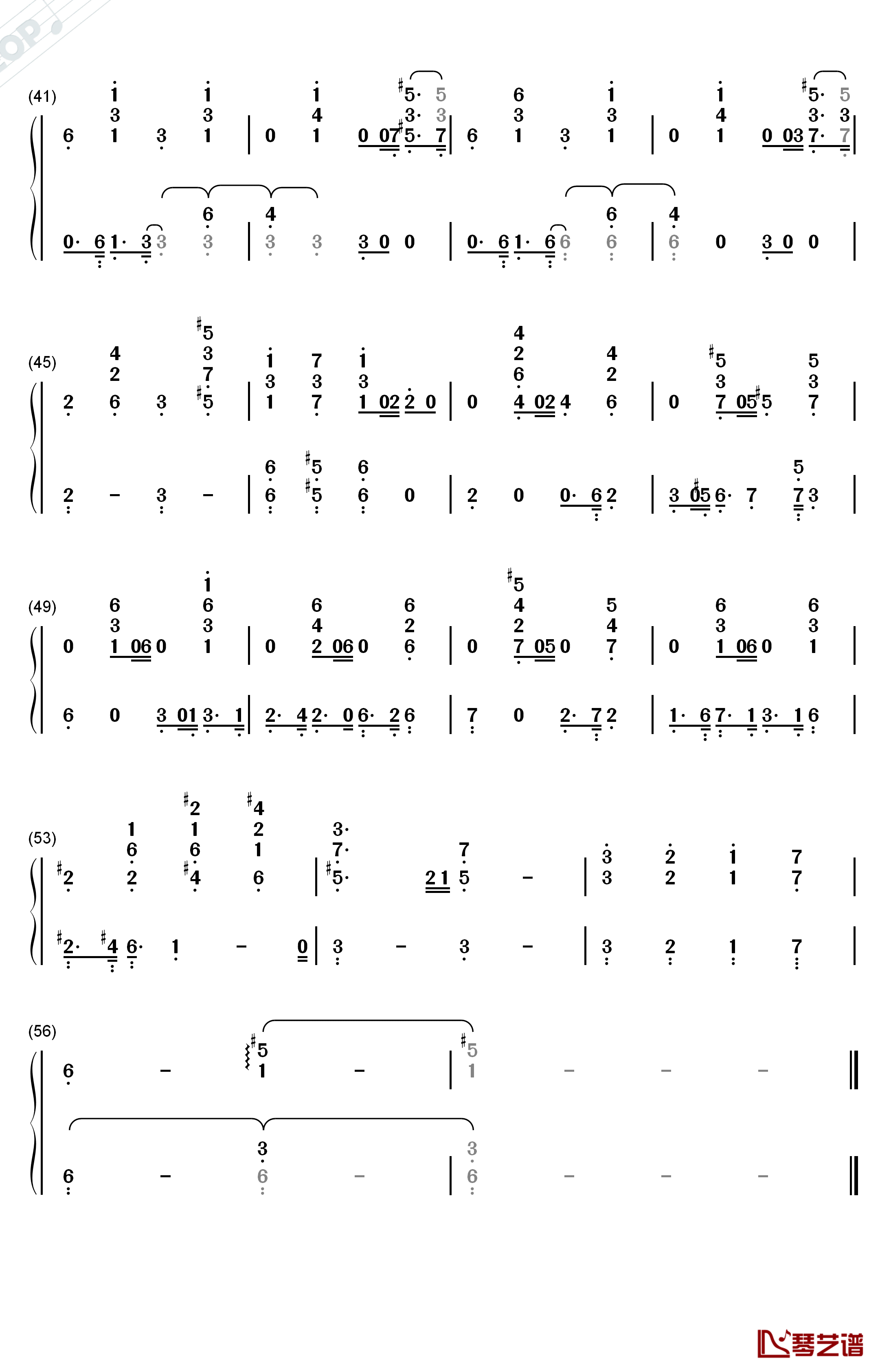 予兆のカッパー钢琴简谱-数字双手-桥本由香利3