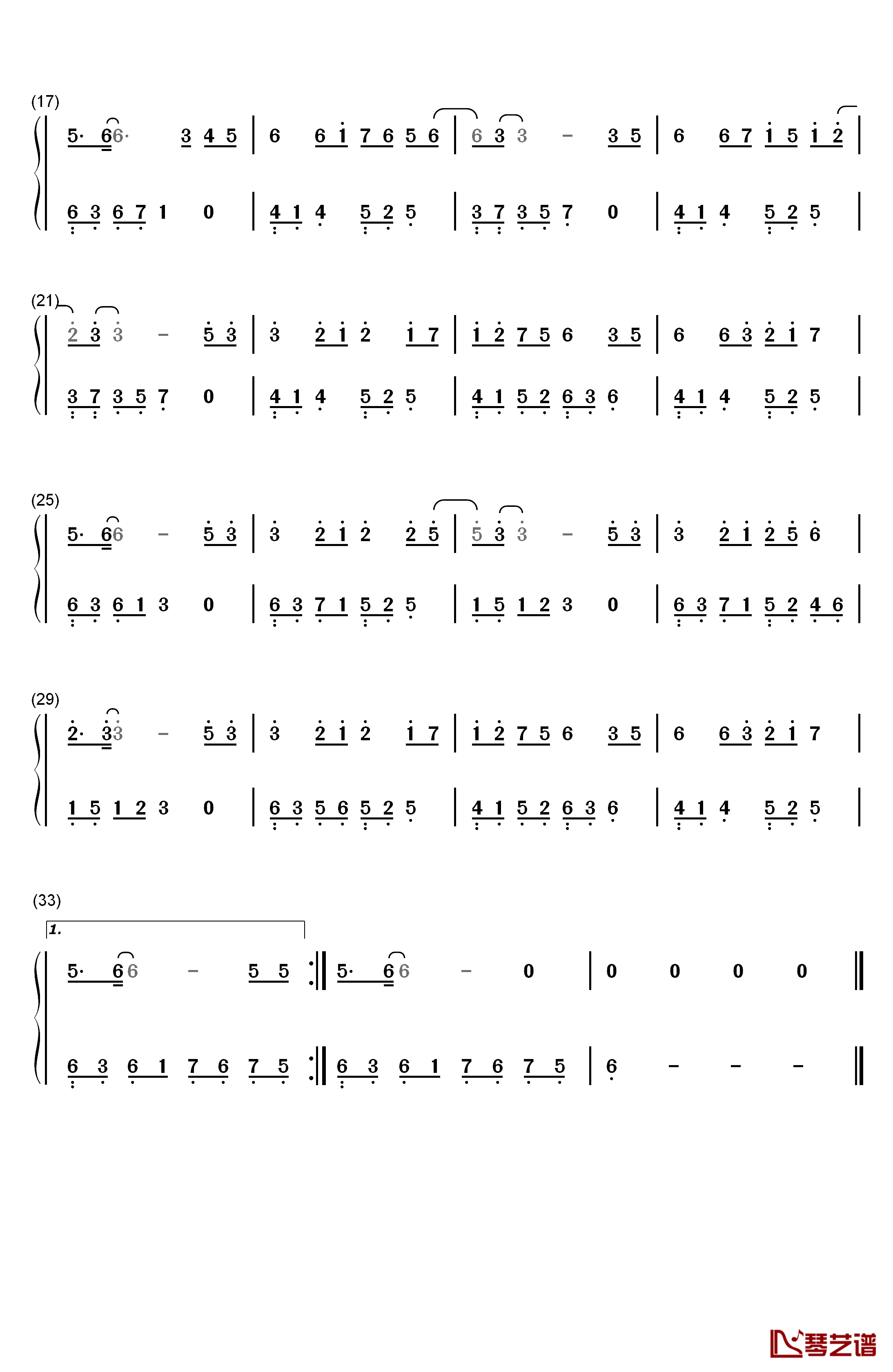 画心钢琴简谱-数字双手-张靓颖2