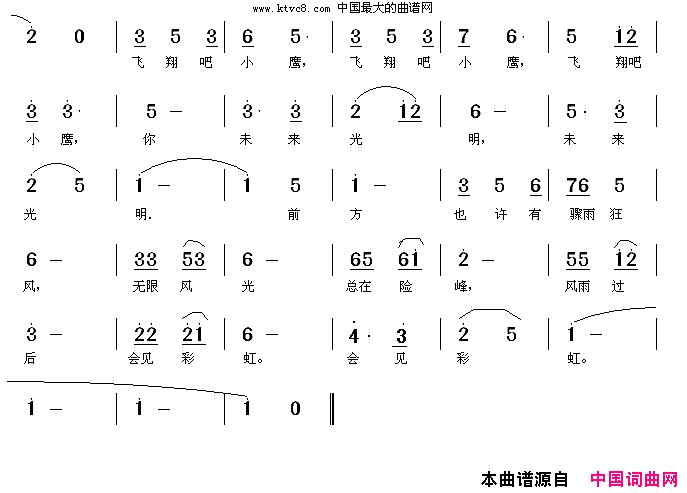 飞翔吧小鹰简谱-安景臣演唱-楼遇春、安景臣/徐福田词曲1