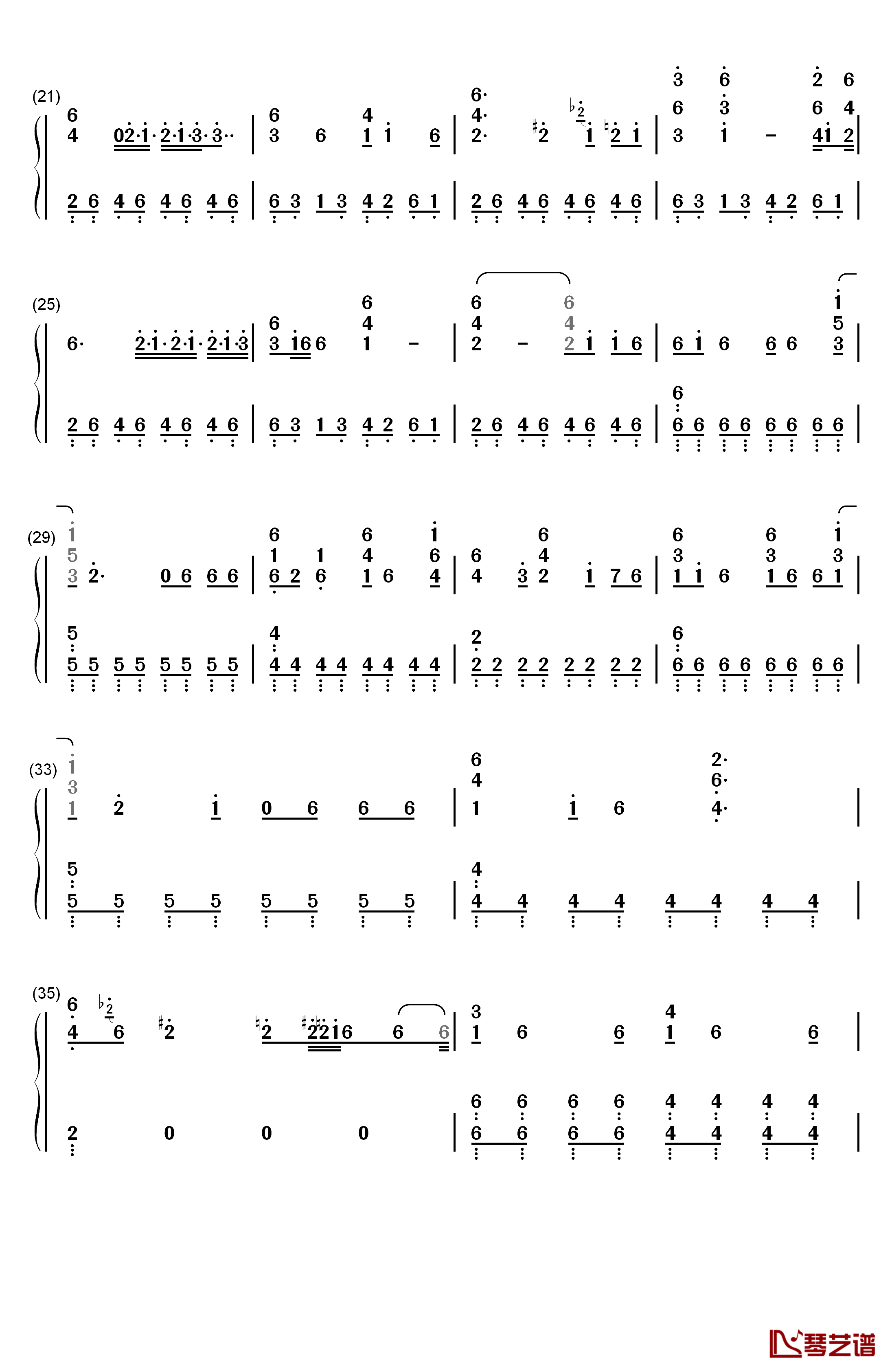 Way Down We Go钢琴简谱-数字双手-Kaleo2