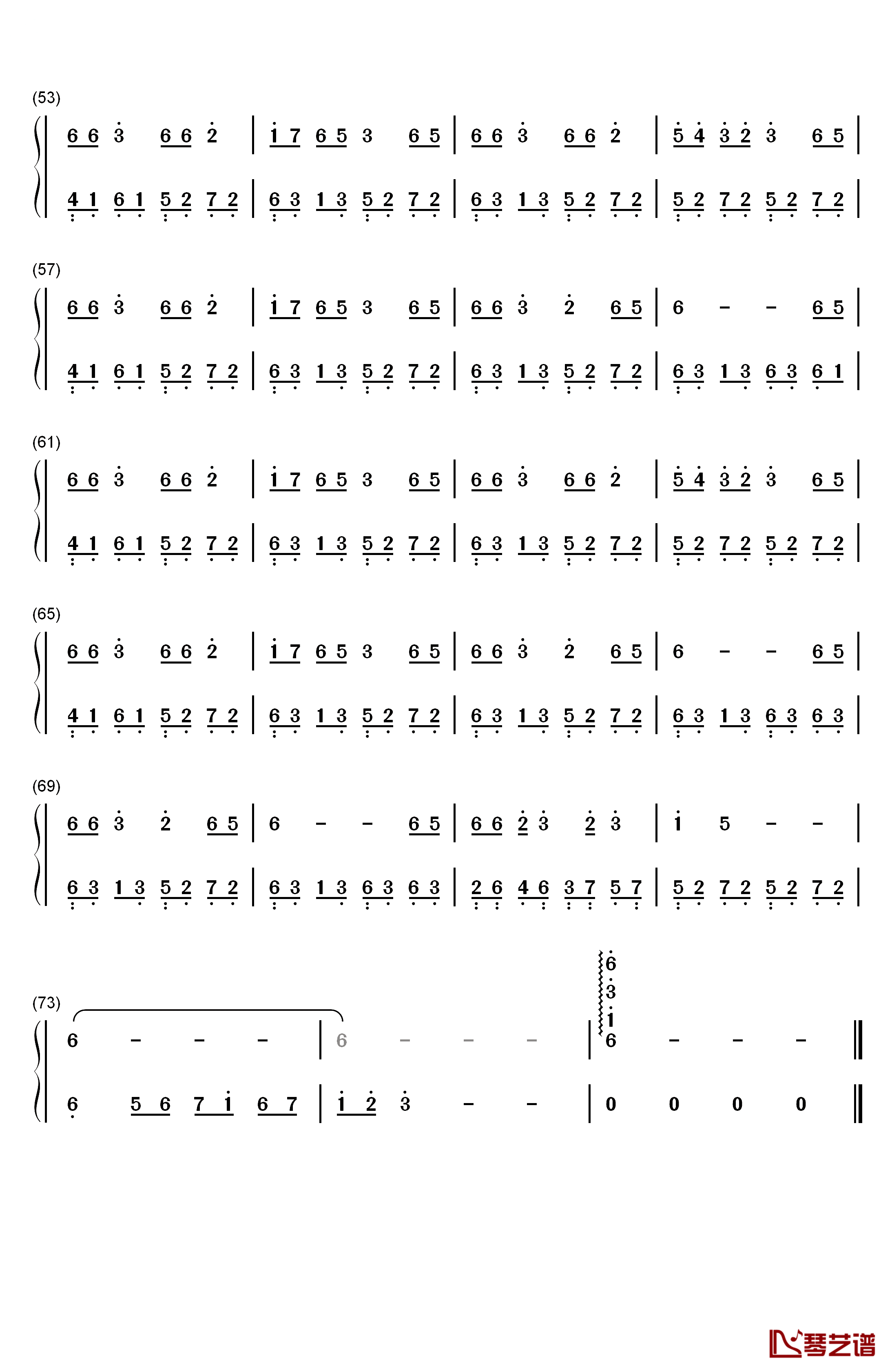 把思念变成永恒钢琴简谱-数字双手-曾帅3