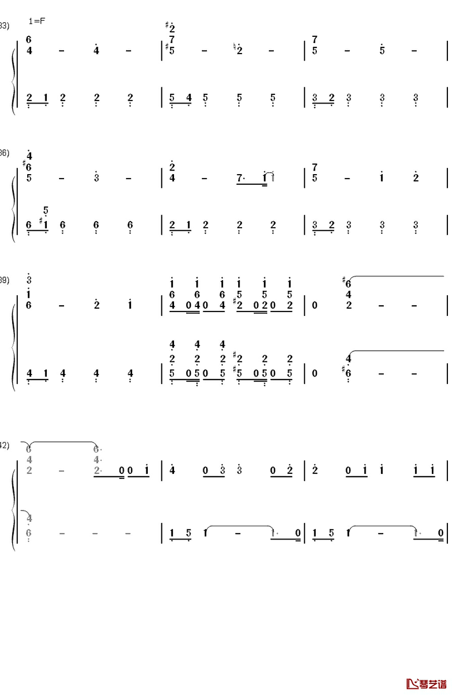 さよならクロール钢琴简谱-数字双手-AKB4810