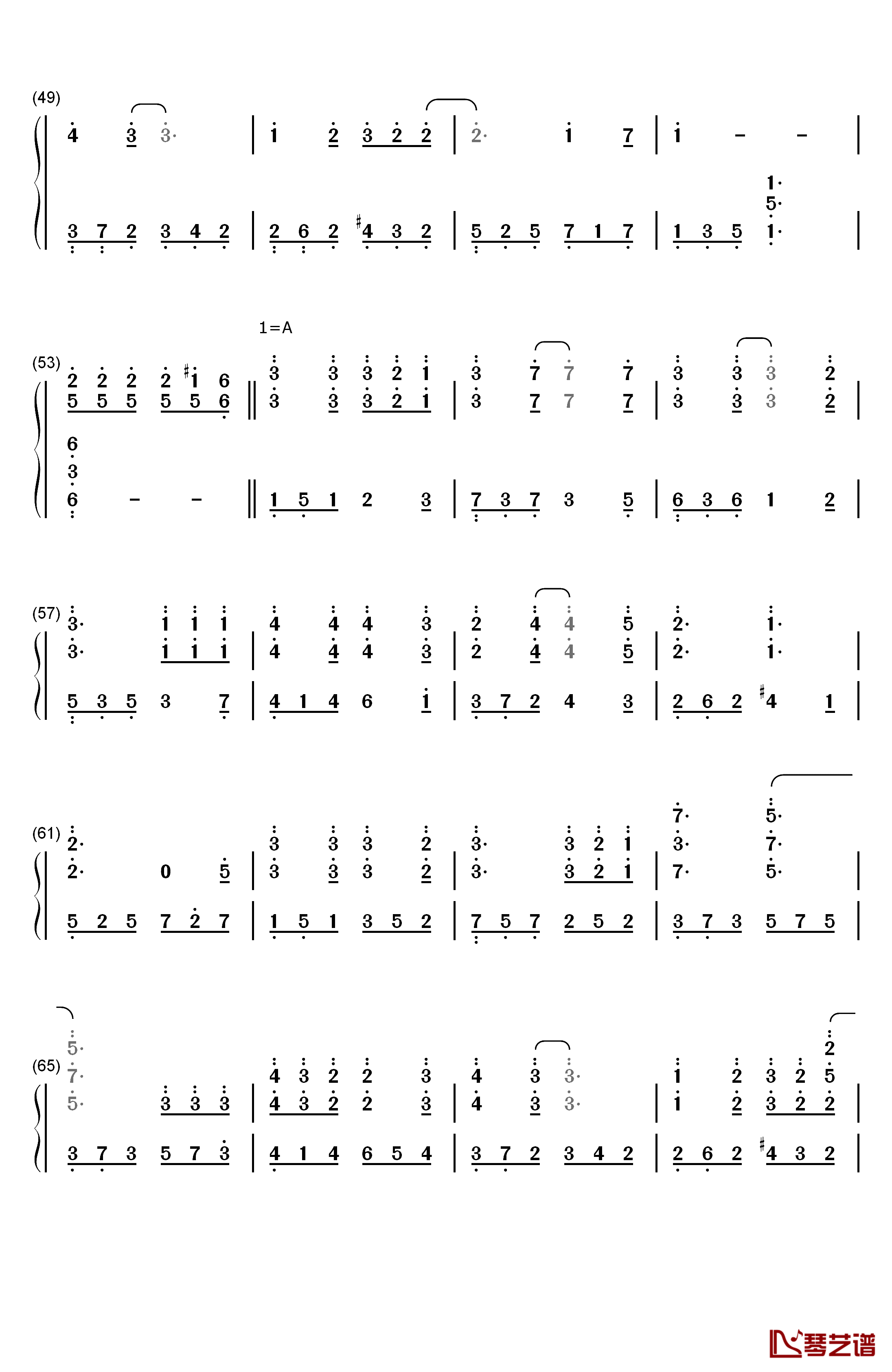 莉莉安钢琴简谱-数字双手-宋冬野3