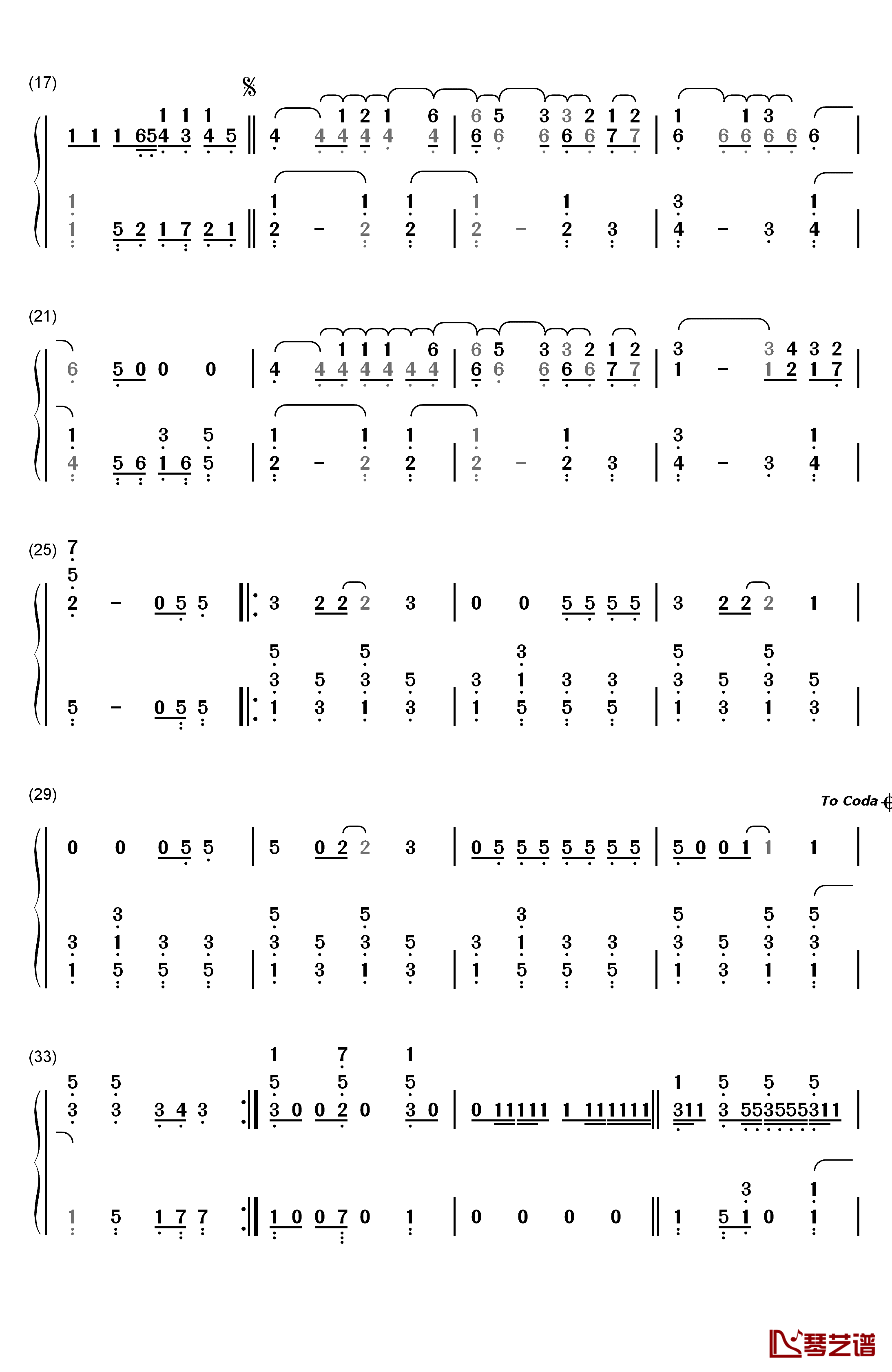 U.N.I.钢琴简谱-数字双手-Ed Sheeran2