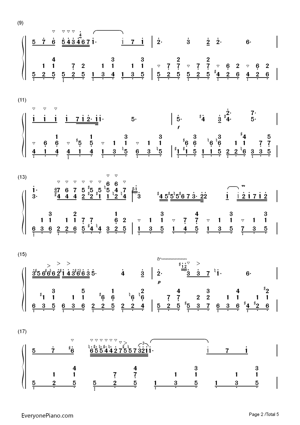 肖邦夜曲第二首钢琴简谱-数字双手-肖邦2