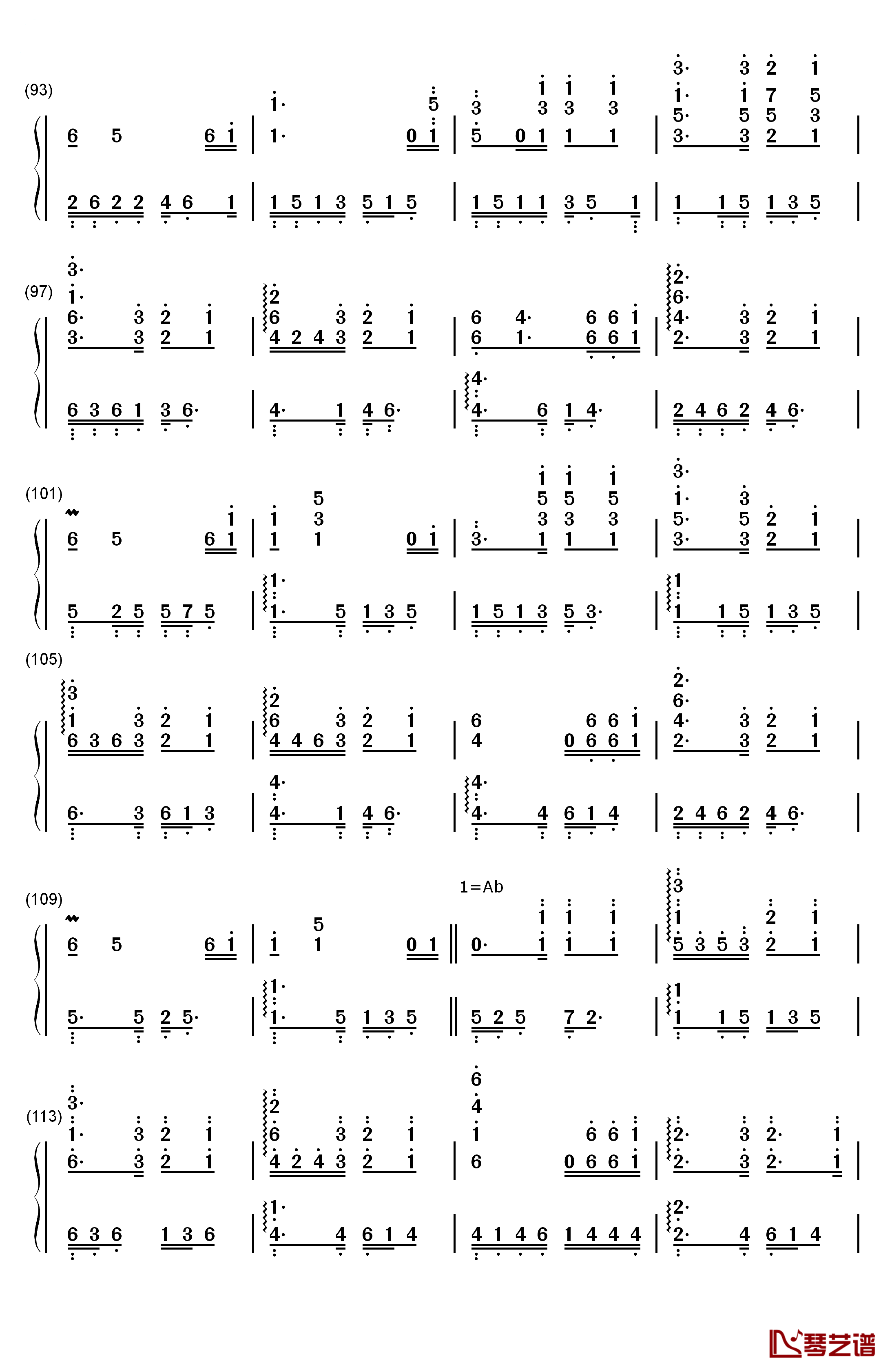 500 Miles钢琴简谱-数字双手-陈占美5