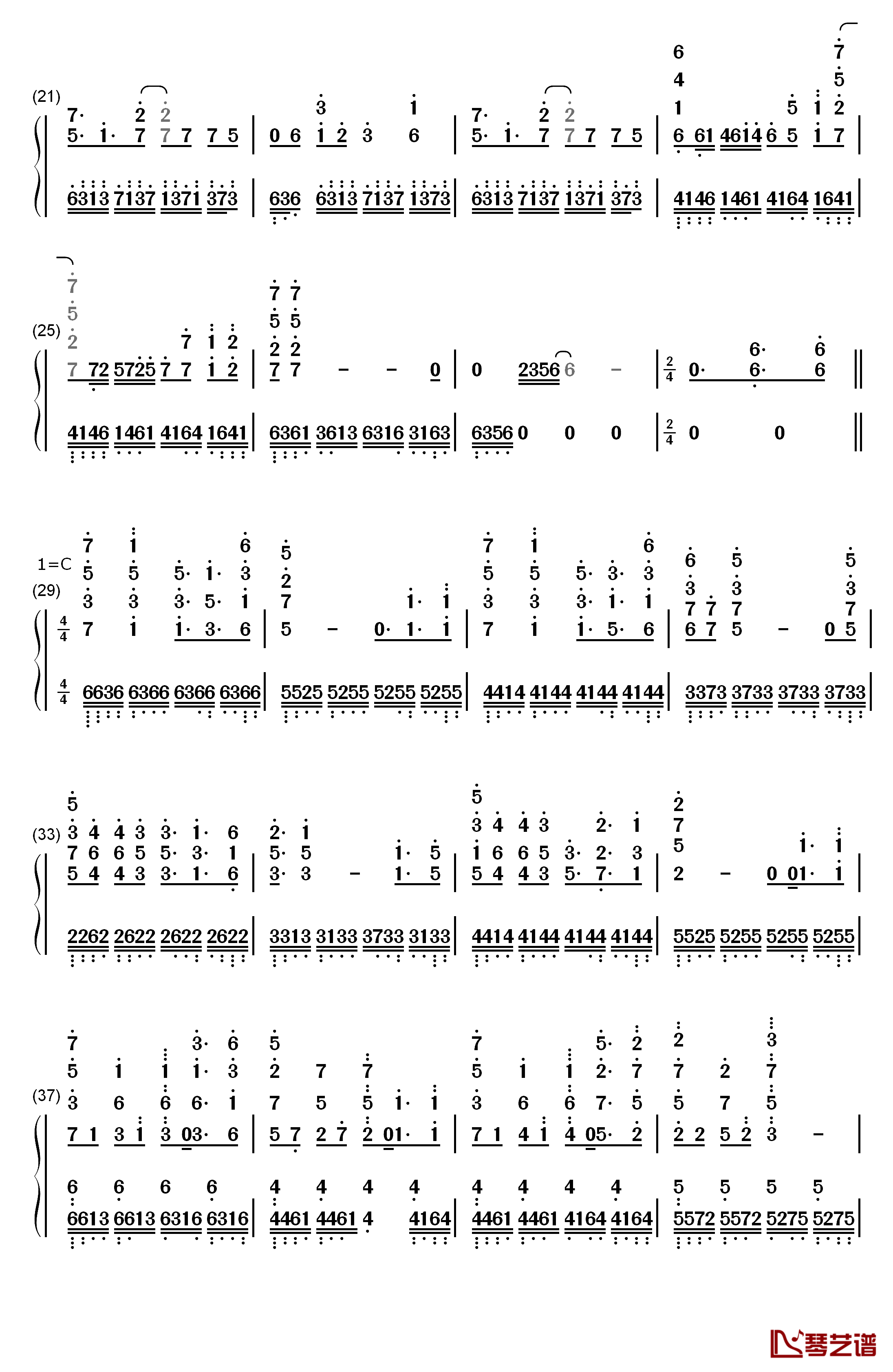 Bios钢琴简谱-数字双手-泽野弘之2