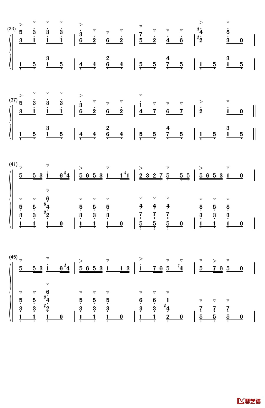 农夫舞曲钢琴简谱-数字双手-鲍姆费尔德3