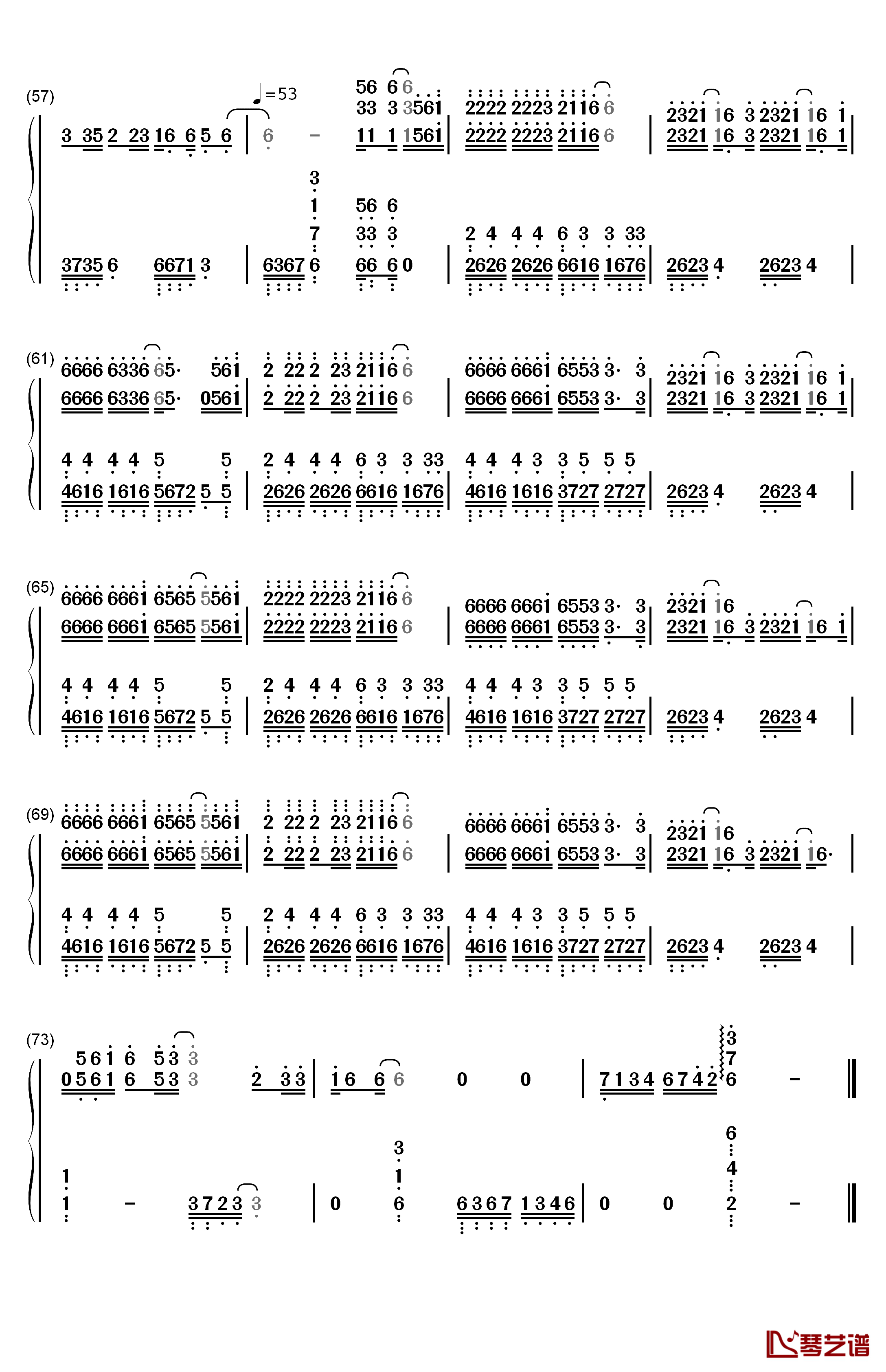 冲动的惩罚钢琴简谱-数字双手-刀郎4