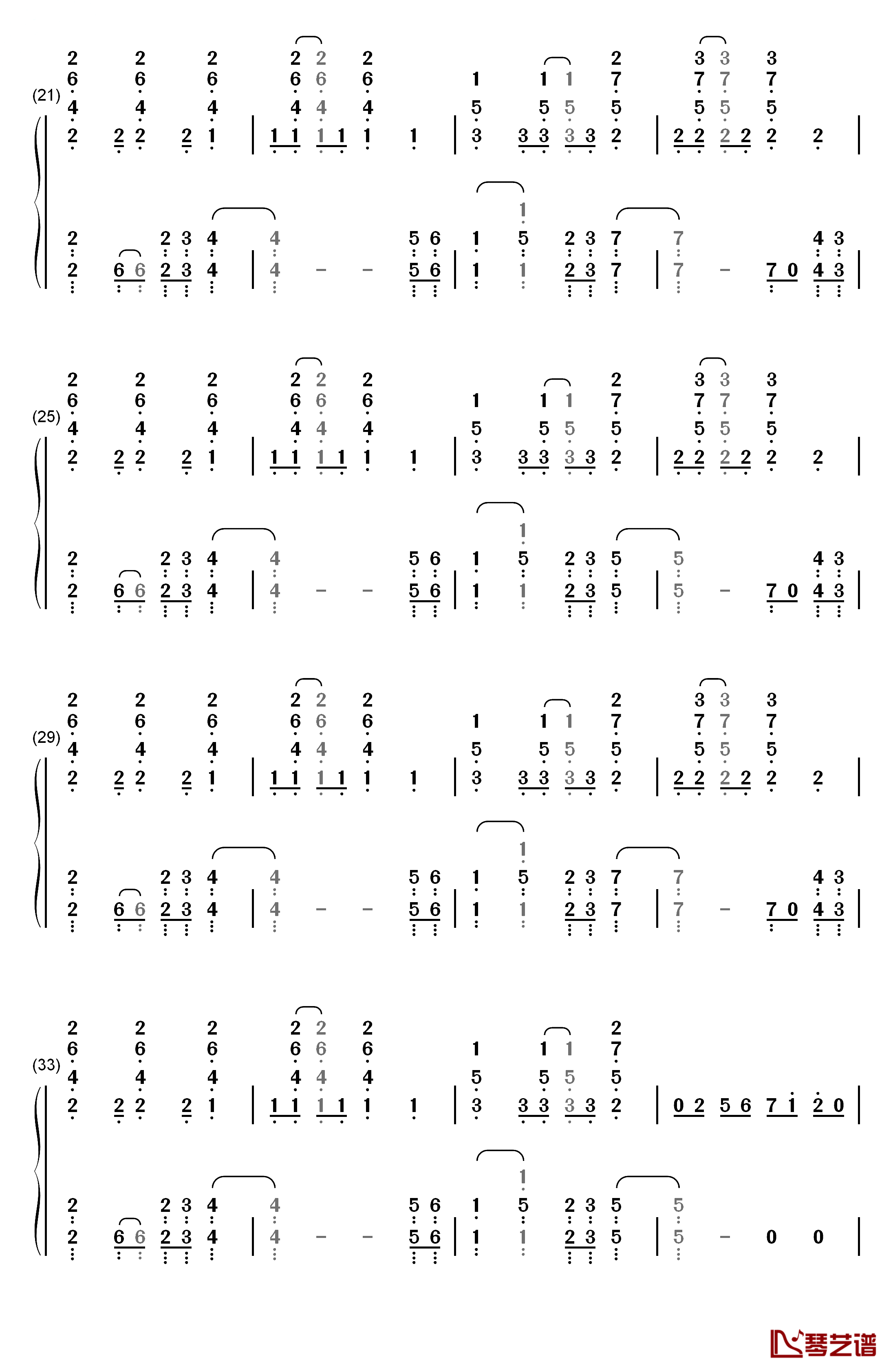 Paradise钢琴简谱-数字双手-Coldplay2