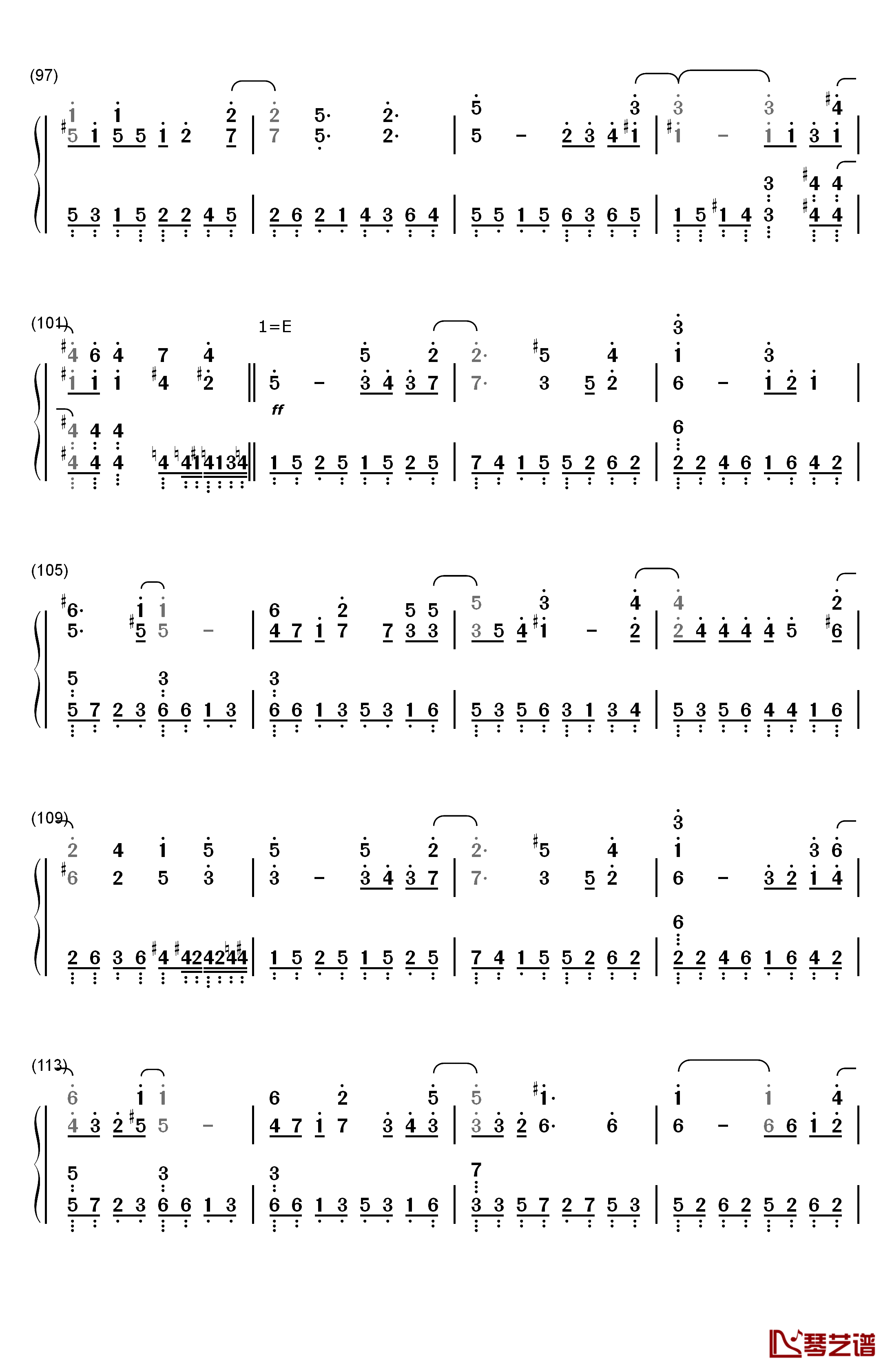 Star!!钢琴简谱-数字双手-田中秀和6