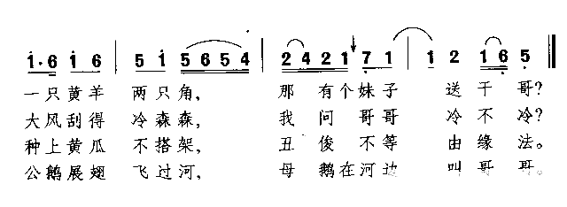 送大哥陕西民歌简谱1