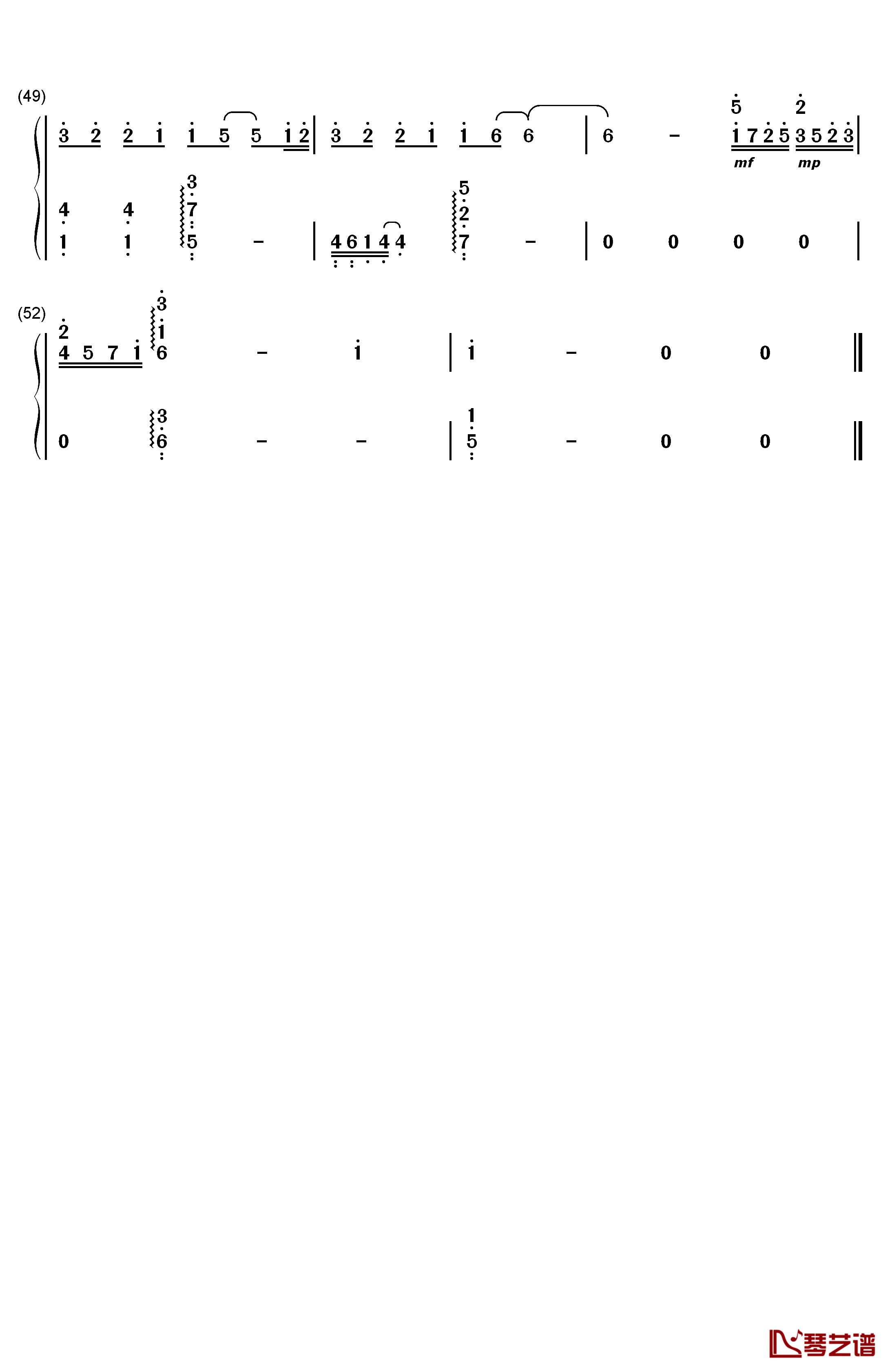 同手同脚钢琴简谱-数字双手-温岚4