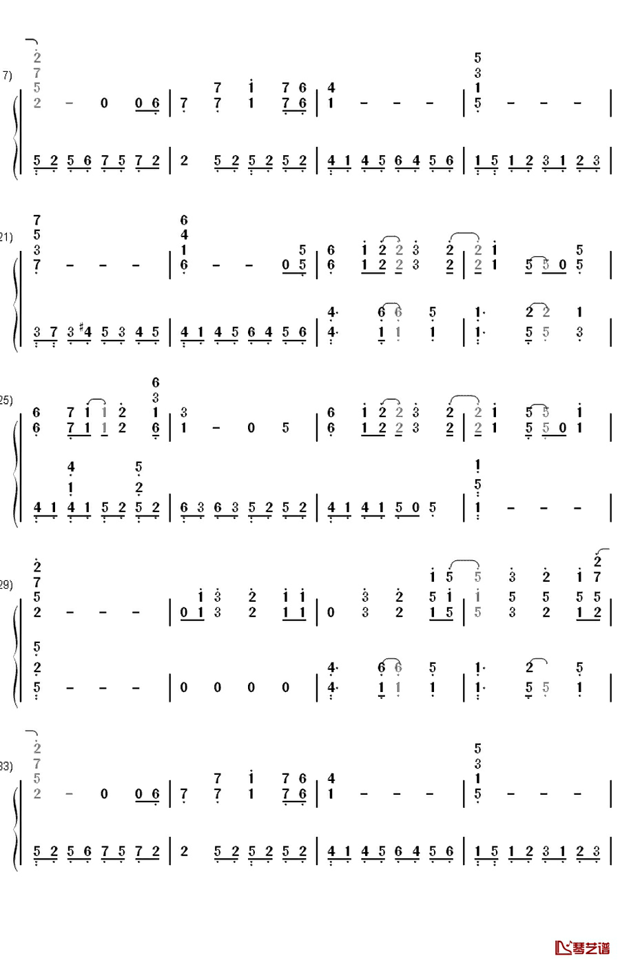 Fireflies钢琴简谱-数字双手-Owl City6