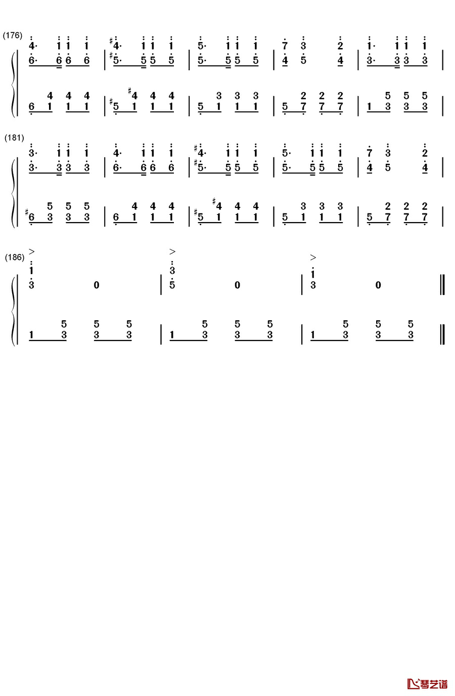 海涛钢琴简谱-数字双手-布兰克7