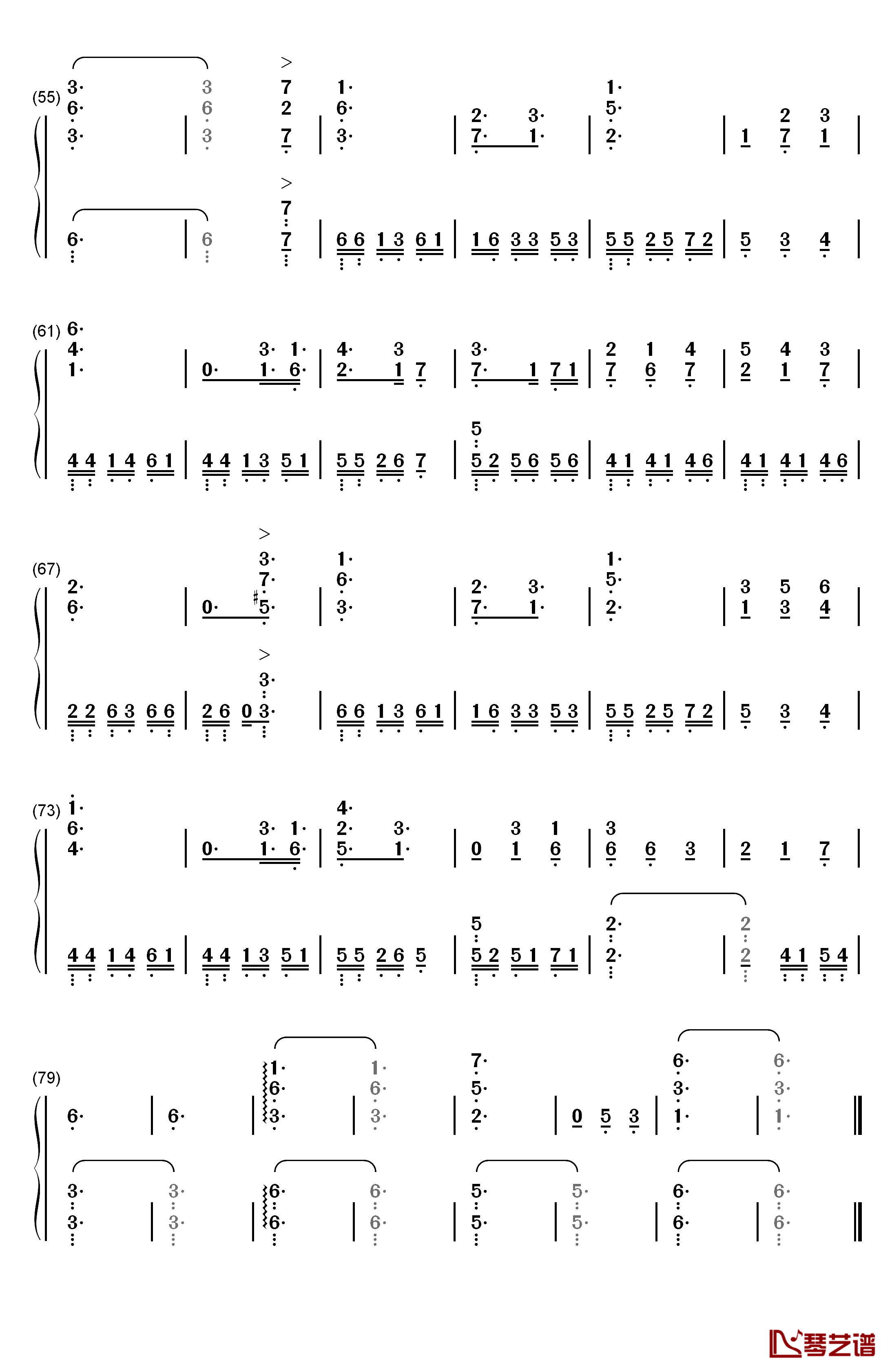 Somnus钢琴简谱-数字双手-下村阳子3