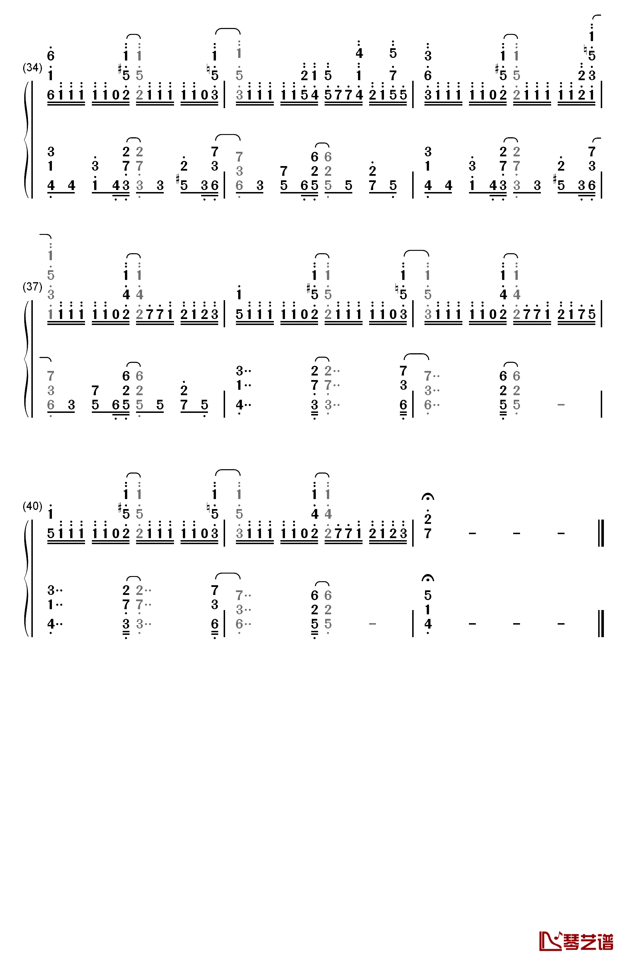 Sign钢琴简谱-数字双手-内田彩4