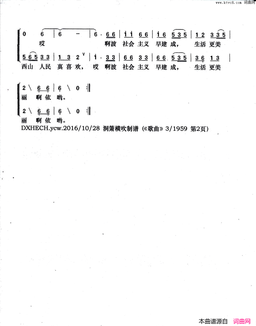 我们住在西山区云南白族西山调简谱1