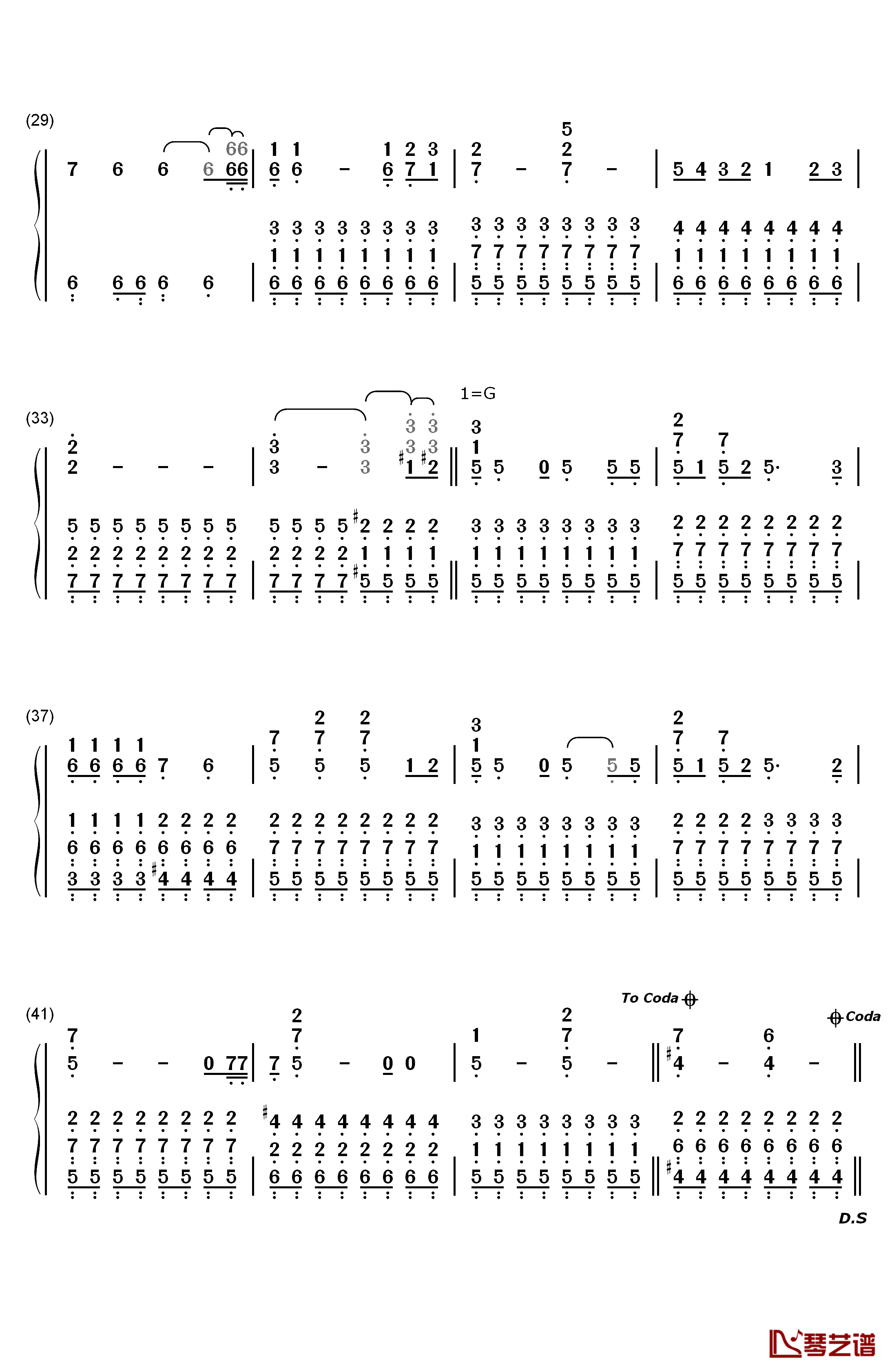 ホーリーナイト钢琴简谱-数字双手-逢坂大河&川嶋亚美3