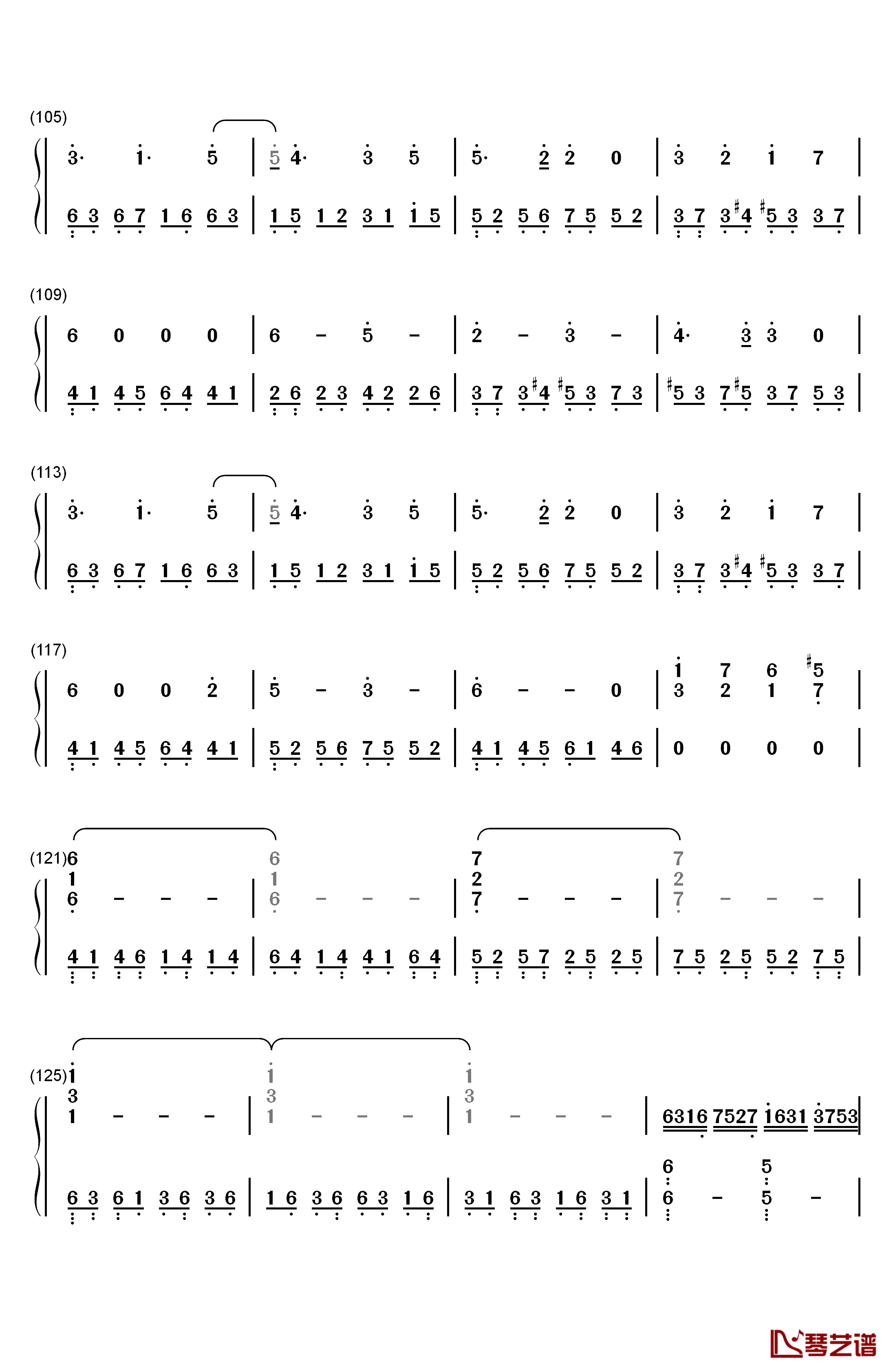 嘘つきのパレード钢琴简谱-数字双手-初音未来5