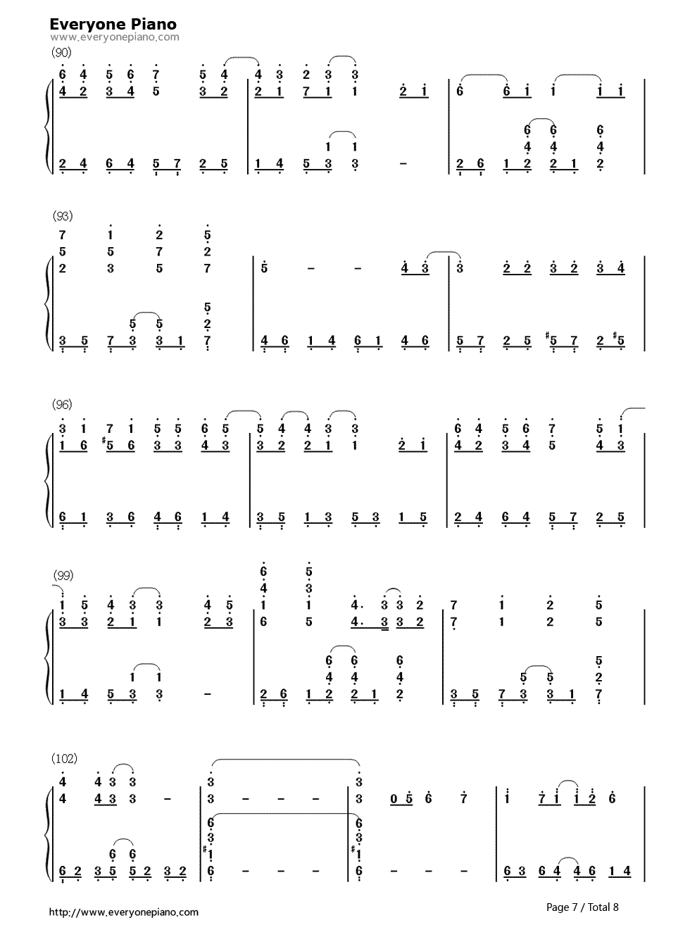 海贼王插曲钢琴简谱-数字双手-Triplane7