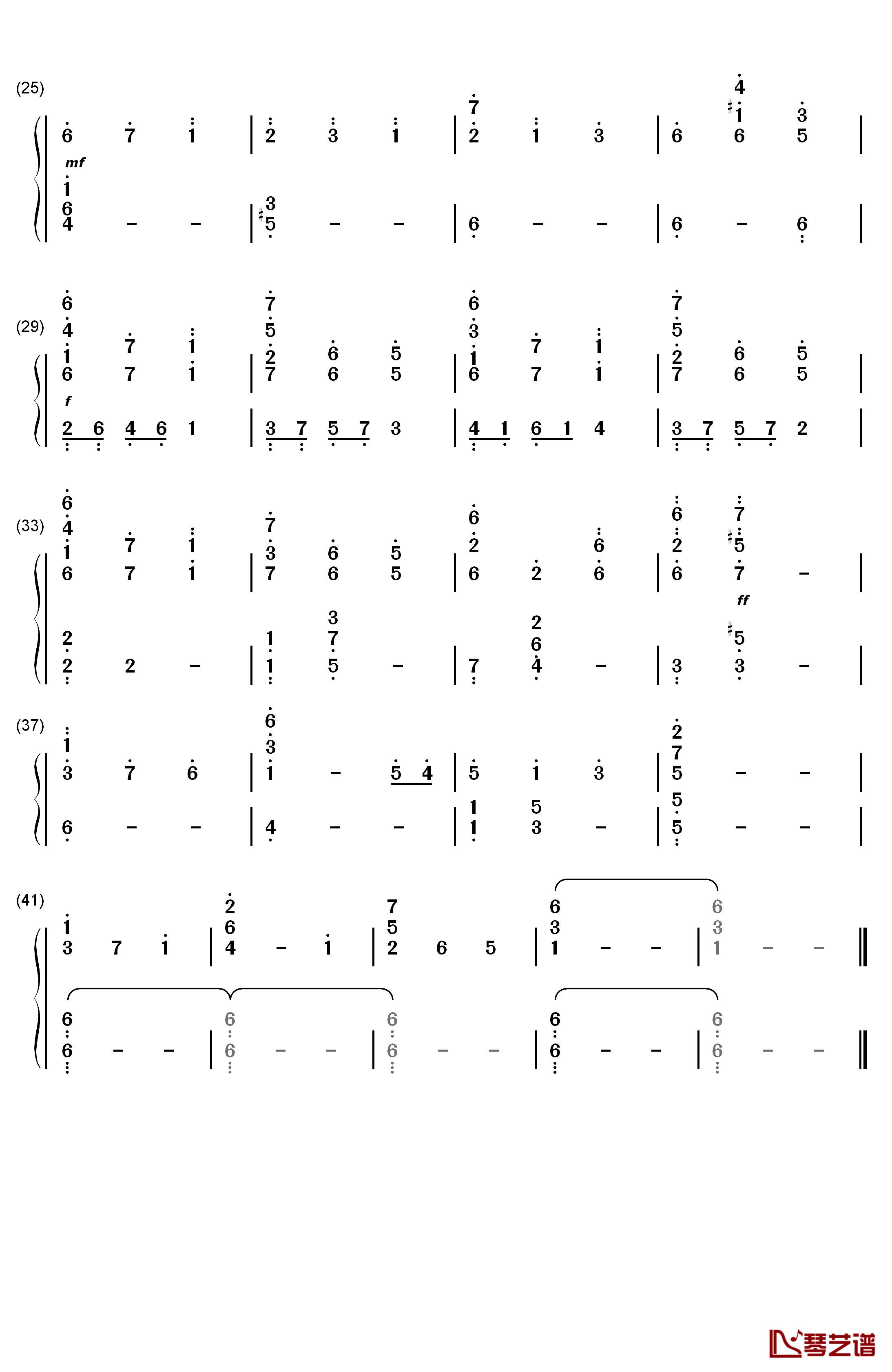 Tears In Rain钢琴简谱-数字双手-主君的太阳2