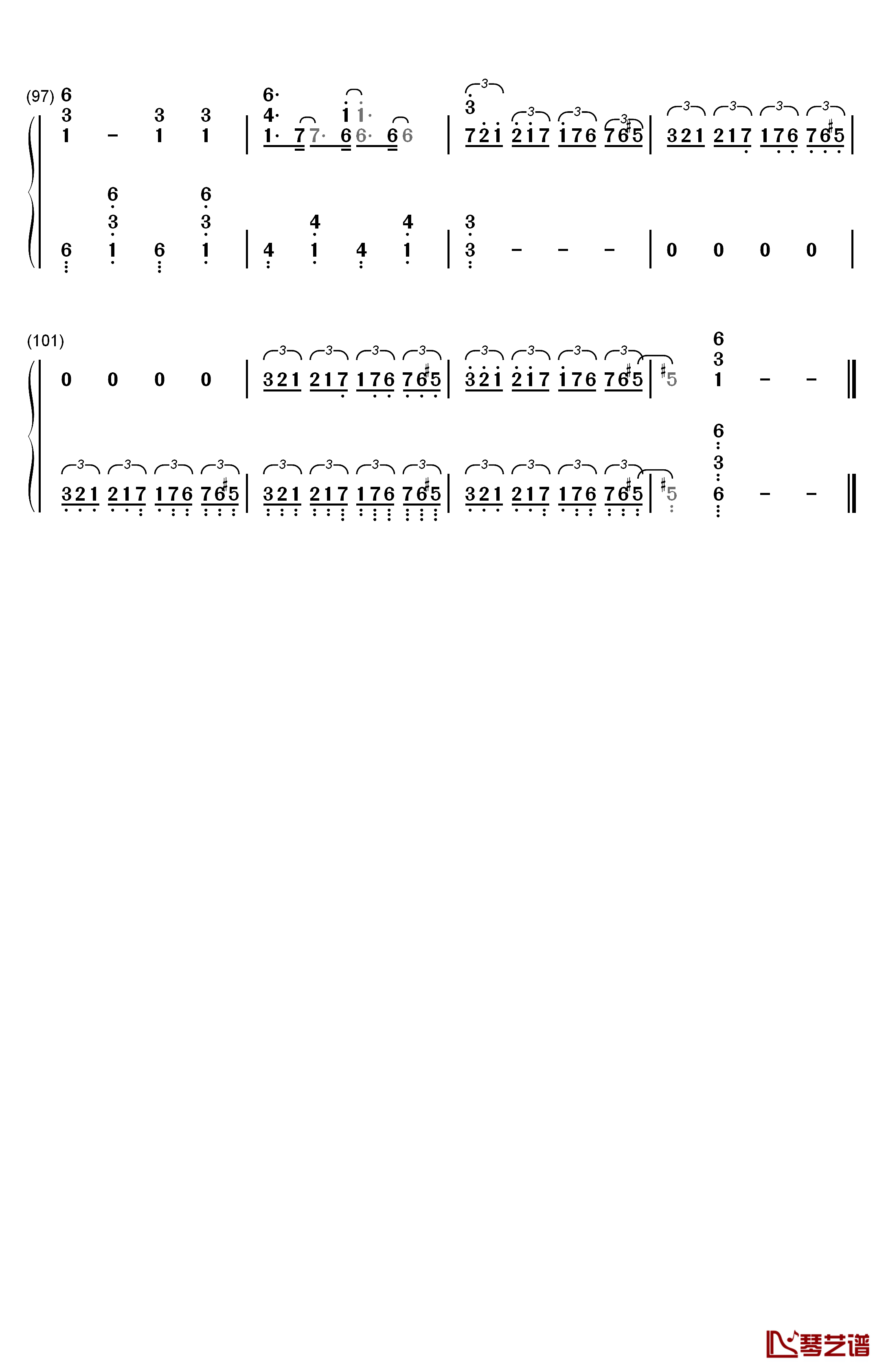 如果我是陈奕迅钢琴简谱-数字双手-MR.6