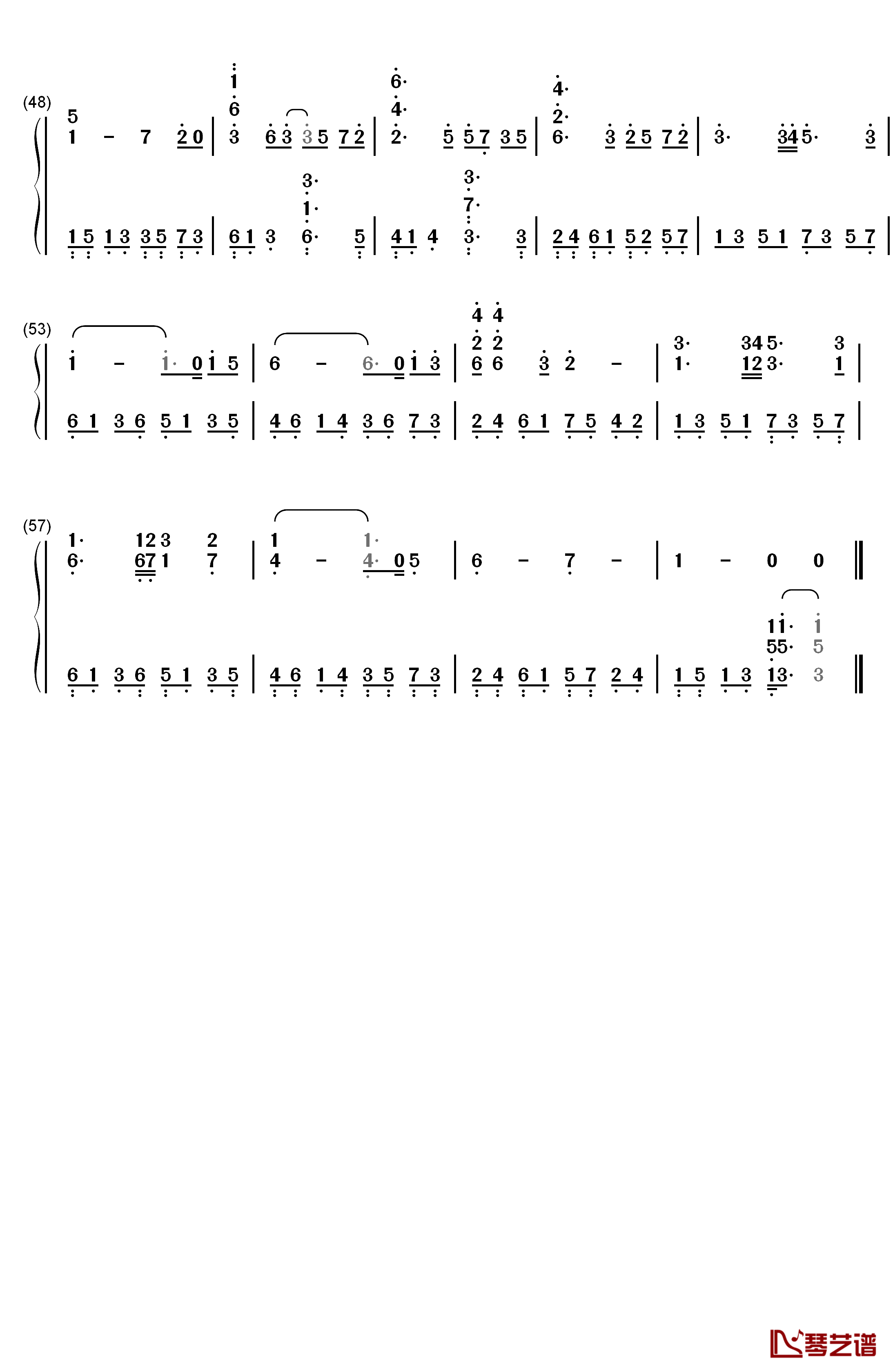 似水流年钢琴简谱-数字双手-梅艳芳3