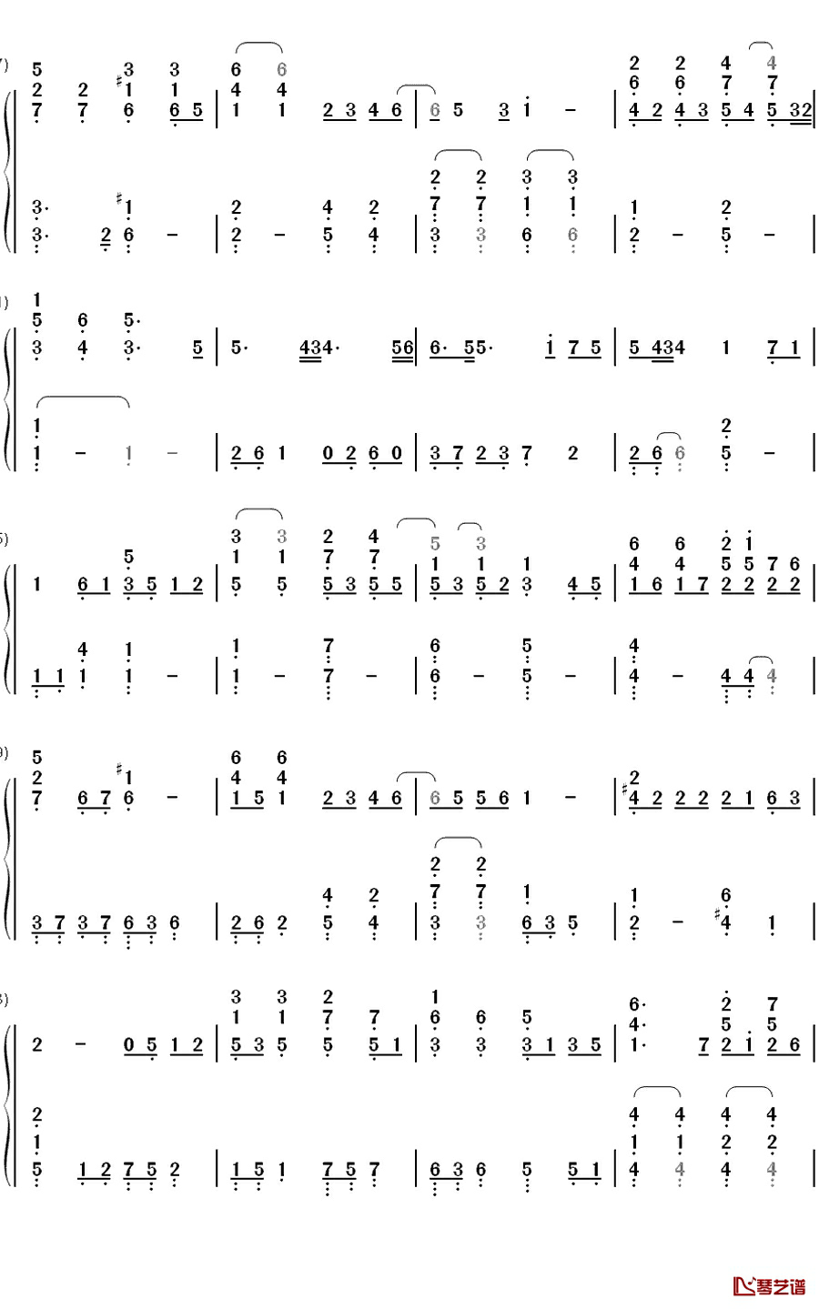 千の風になって钢琴简谱-数字双手-银魂2