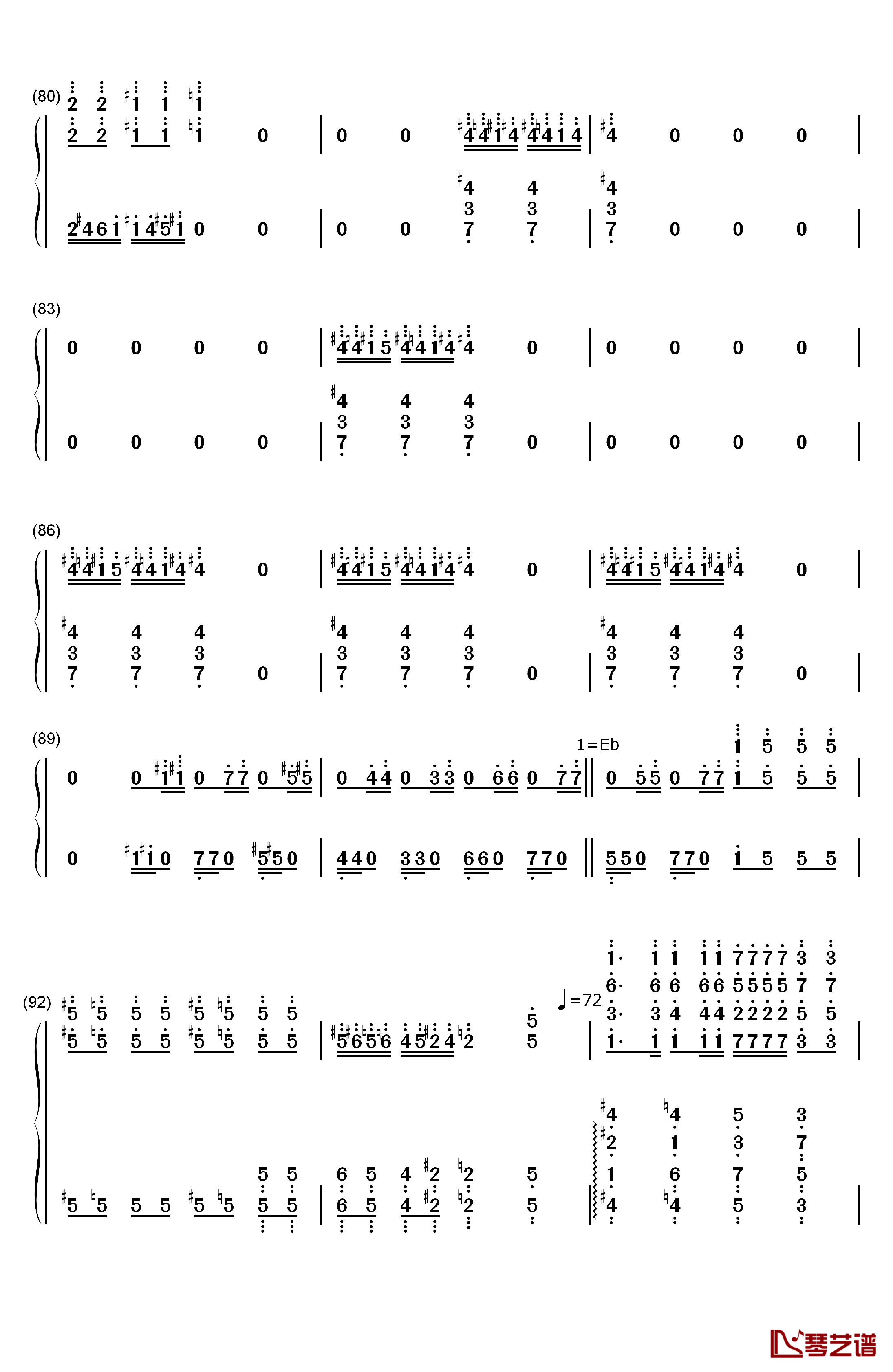 Bohemian Rhapsody钢琴简谱-数字双手-马克西姆6