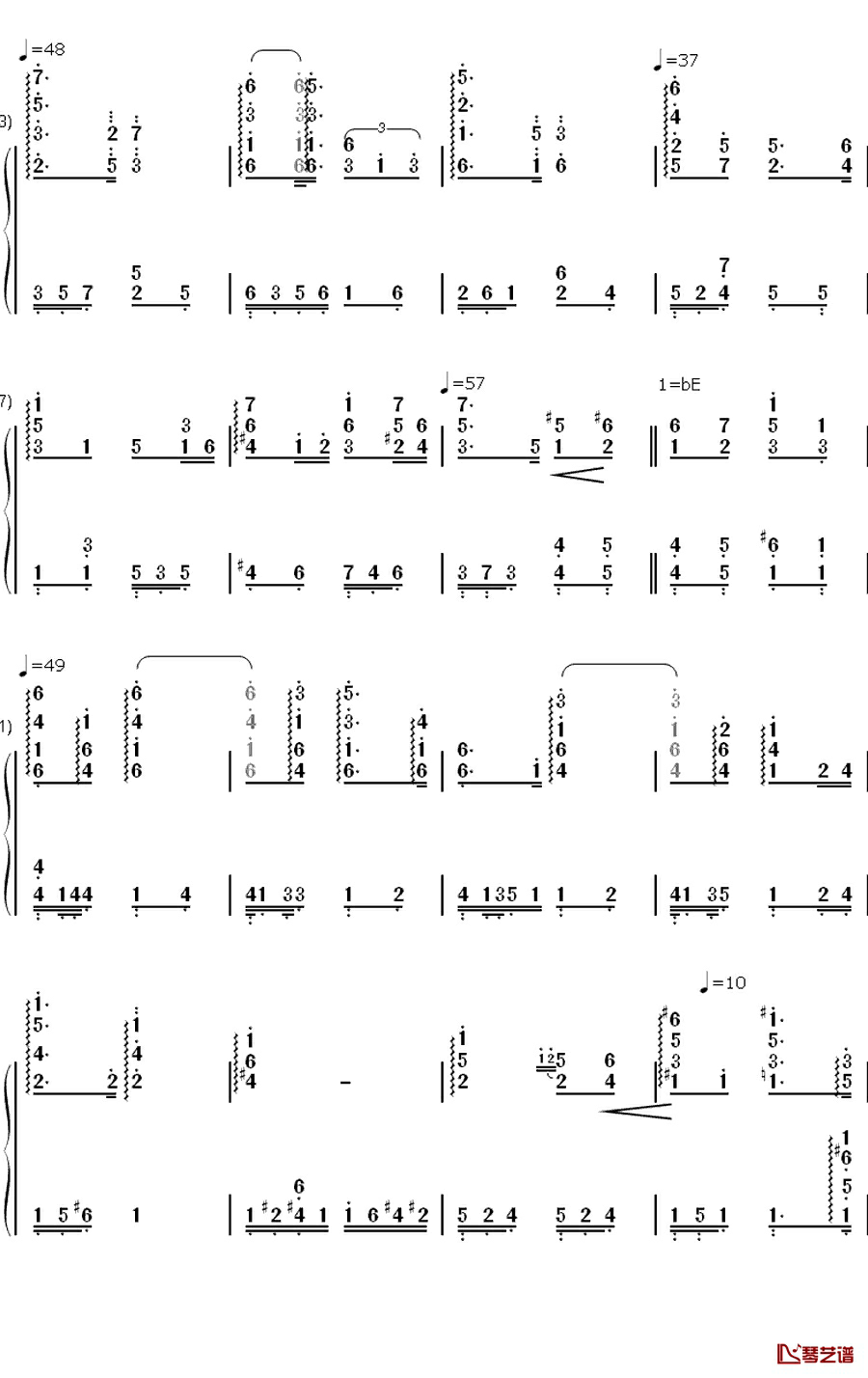 Smoke Gets in Your Eyes钢琴简谱-数字双手-Jerome Kern3