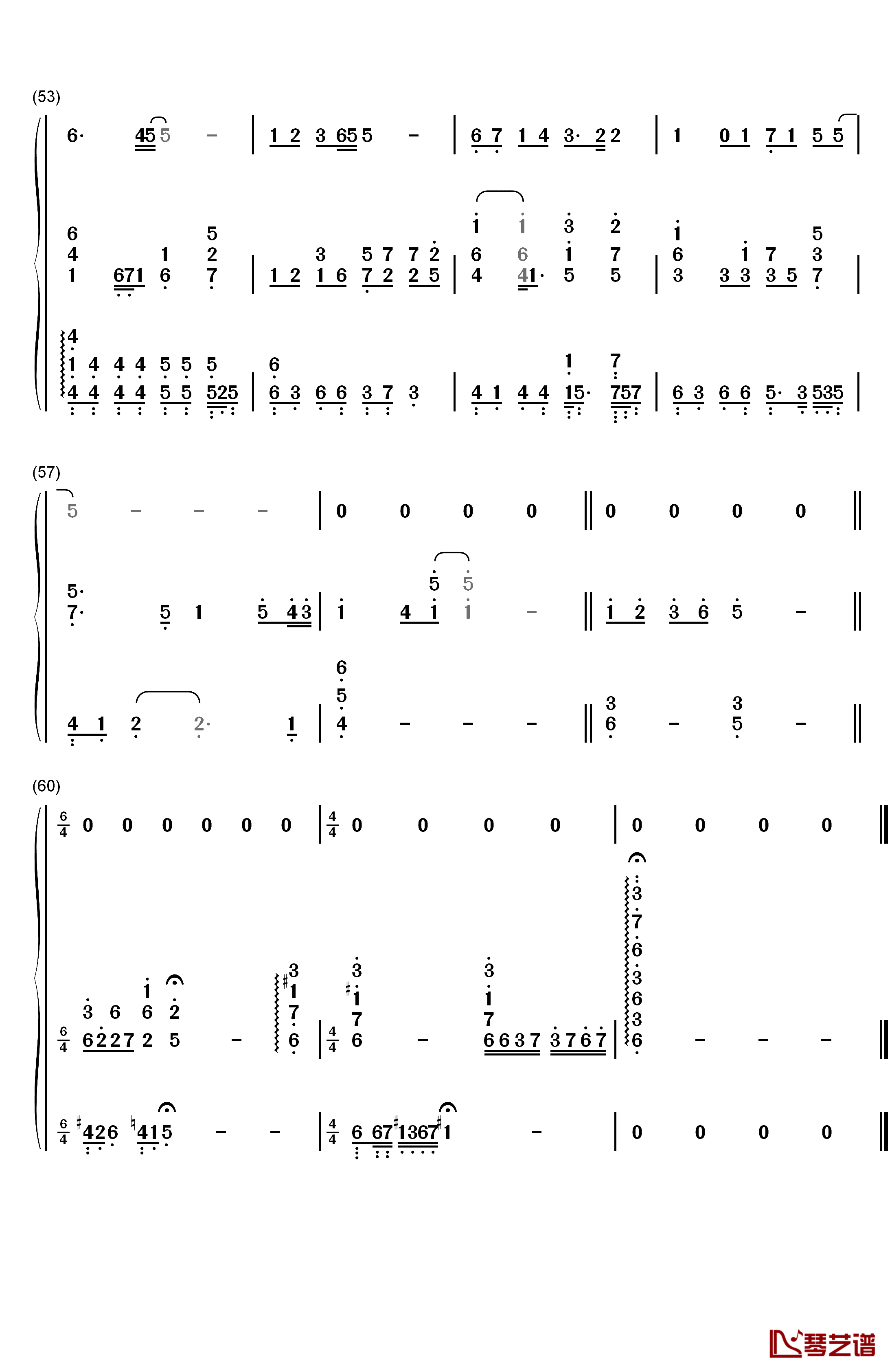 时光倒流伴奏钢琴简谱-数字双手-LYn5