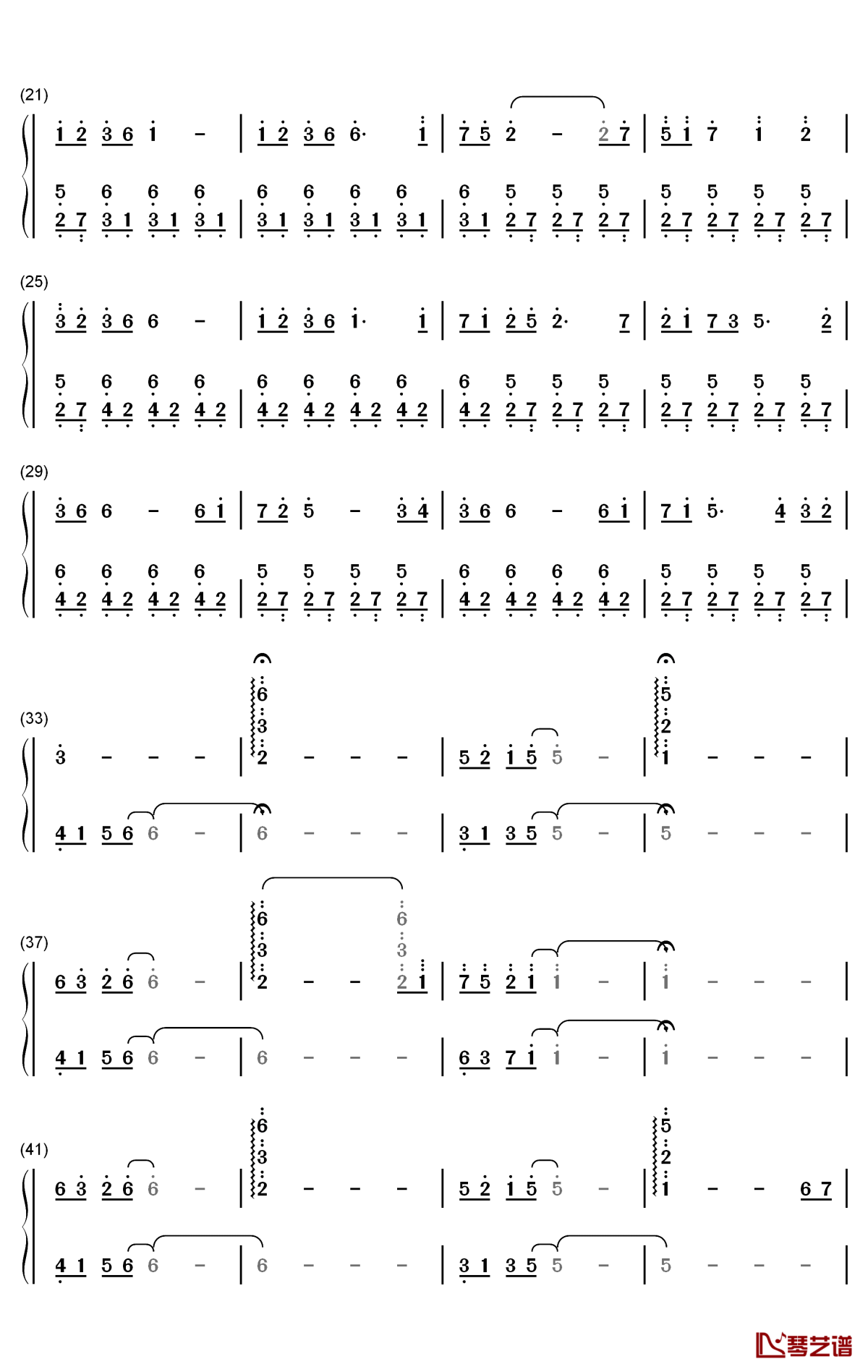 寂しい夜钢琴简谱-数字双手-三轮学2