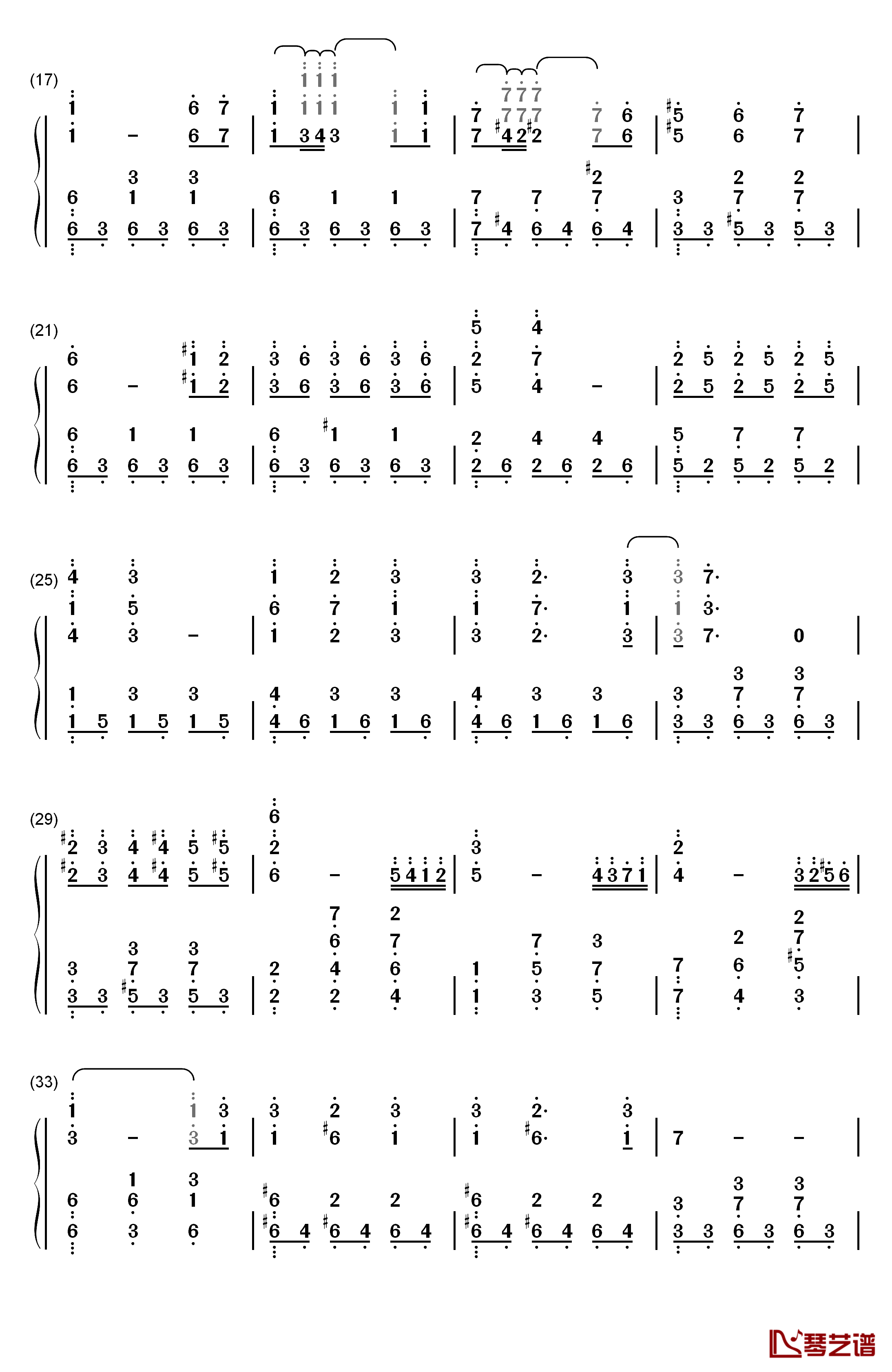 前世情人钢琴简谱-数字双手-周杰伦2