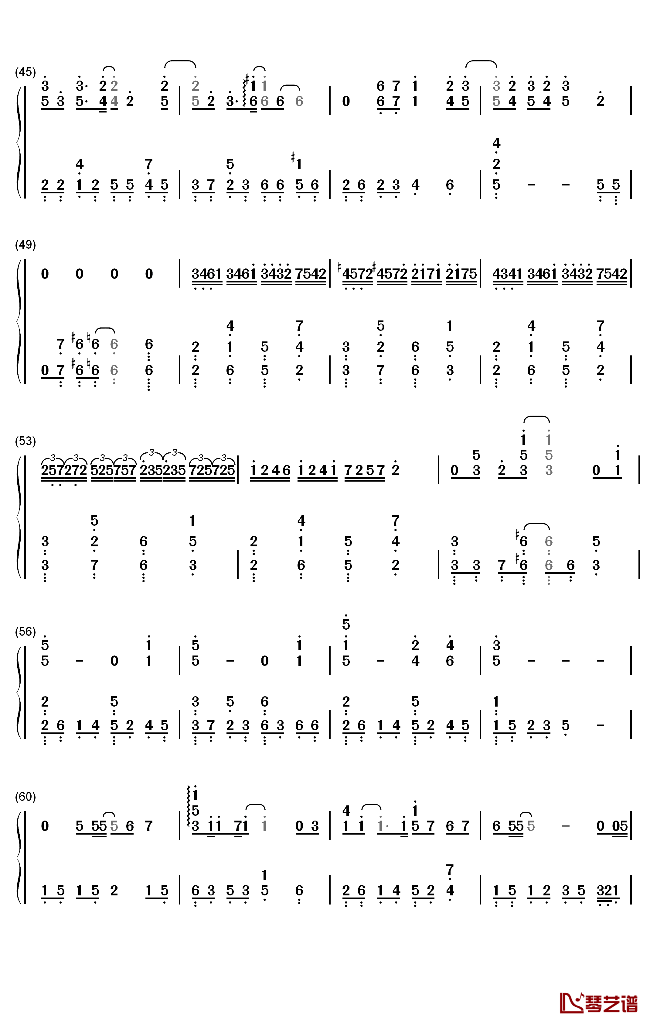 华生钢琴简谱-数字双手-陈绮贞3