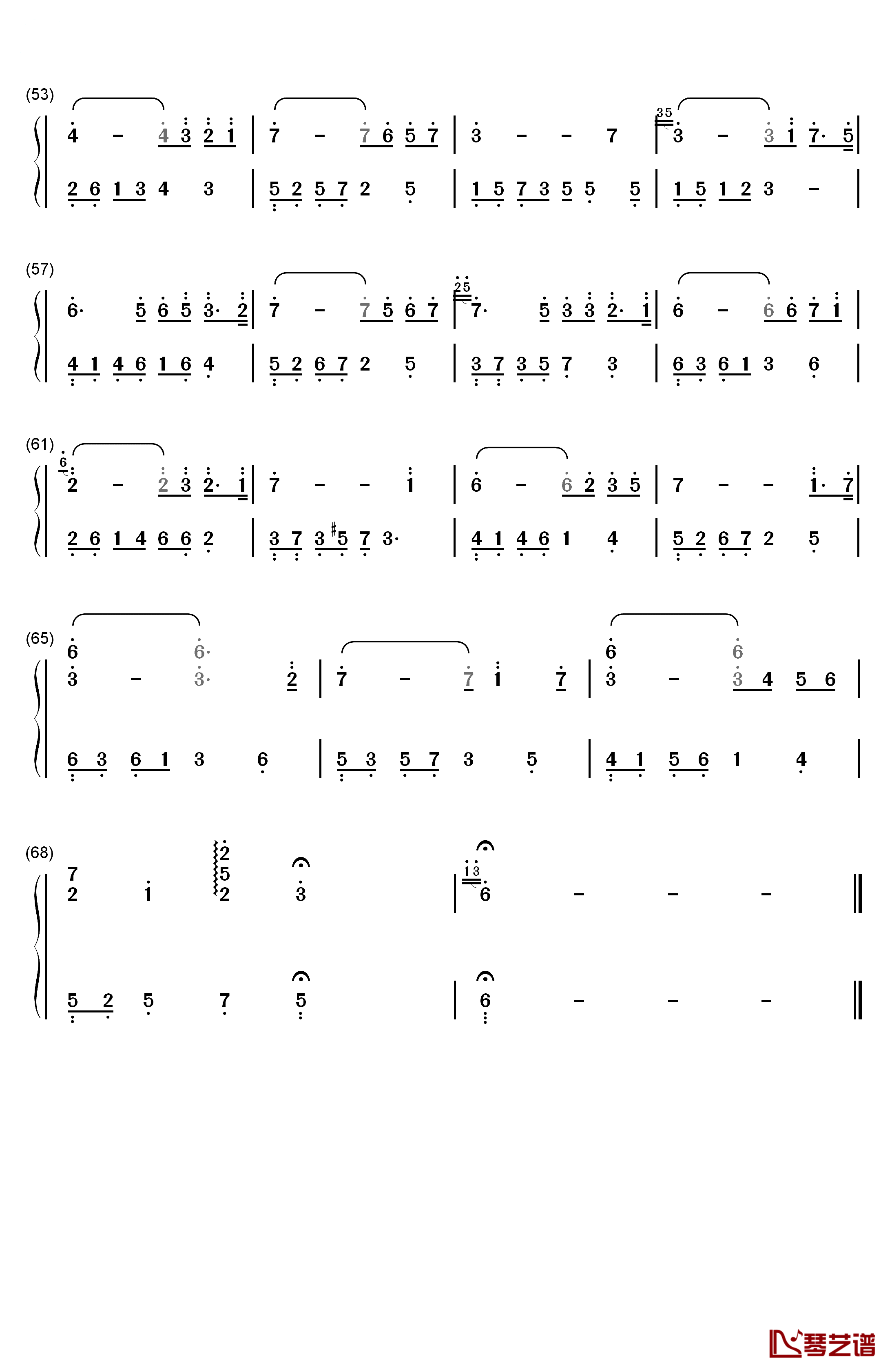 恍若如梦钢琴简谱-数字双手-石进3