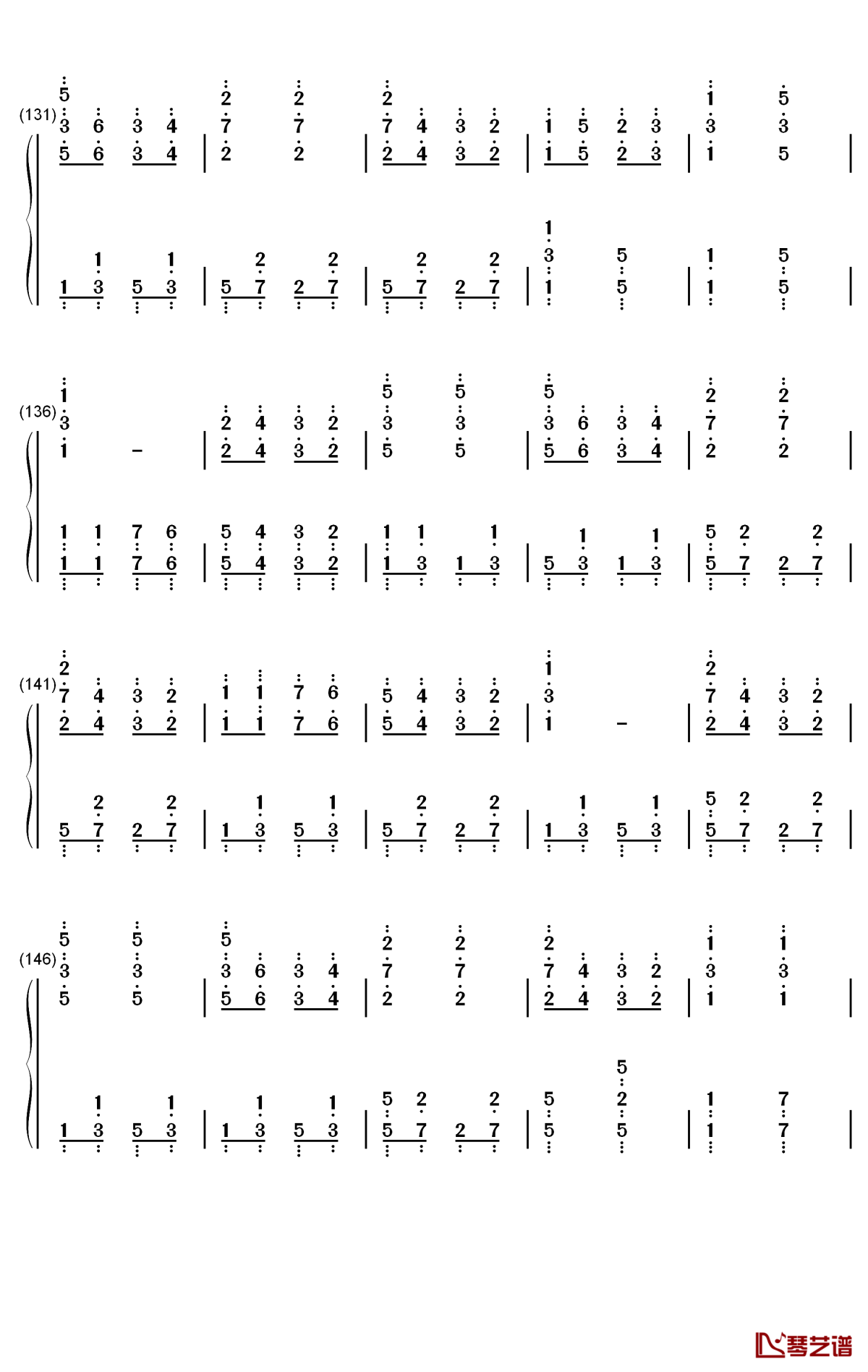 康康舞曲钢琴简谱-数字双手-雅克·奥芬巴赫7