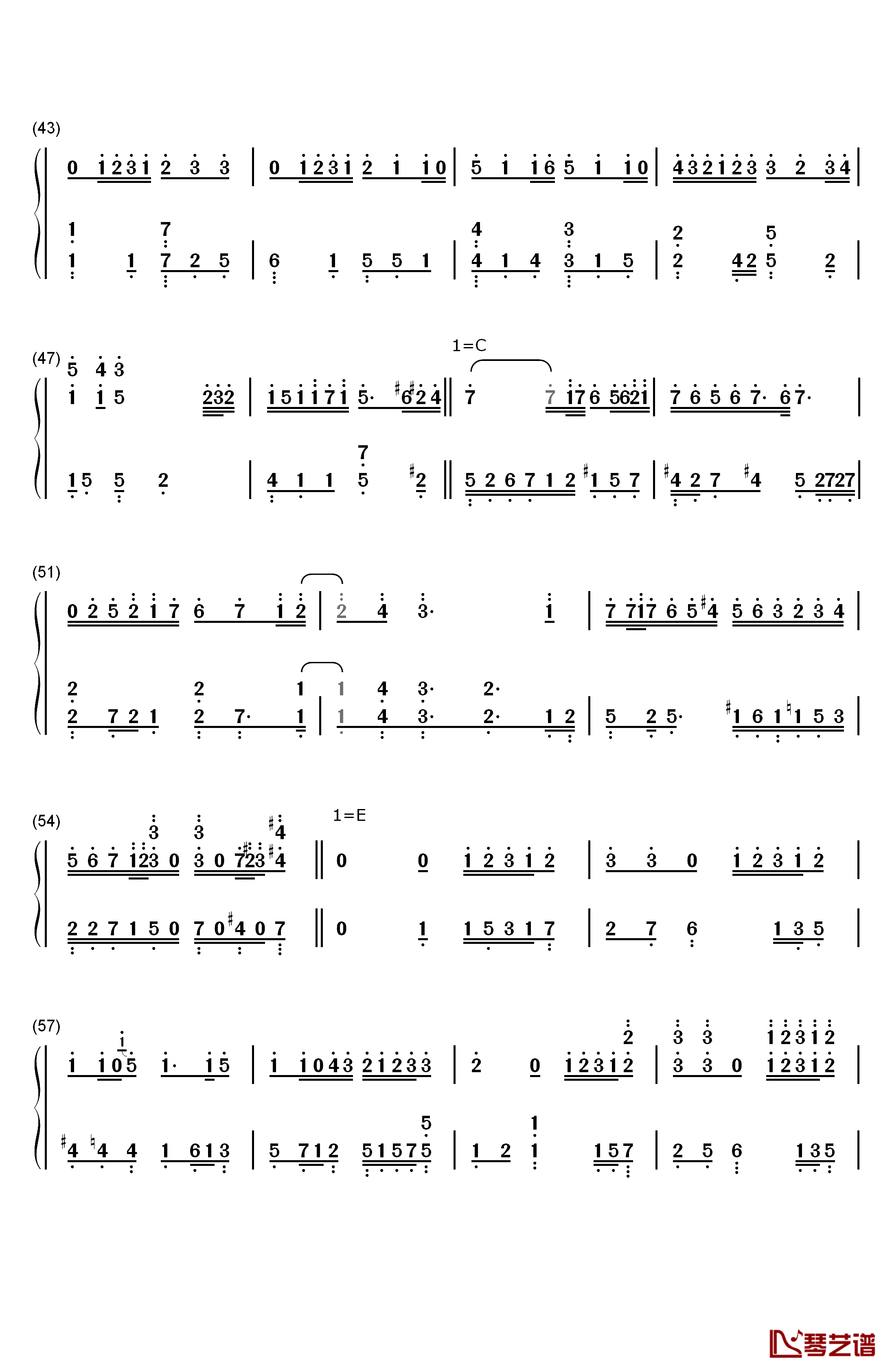 握不住的他钢琴简谱-数字双手-林俊杰3