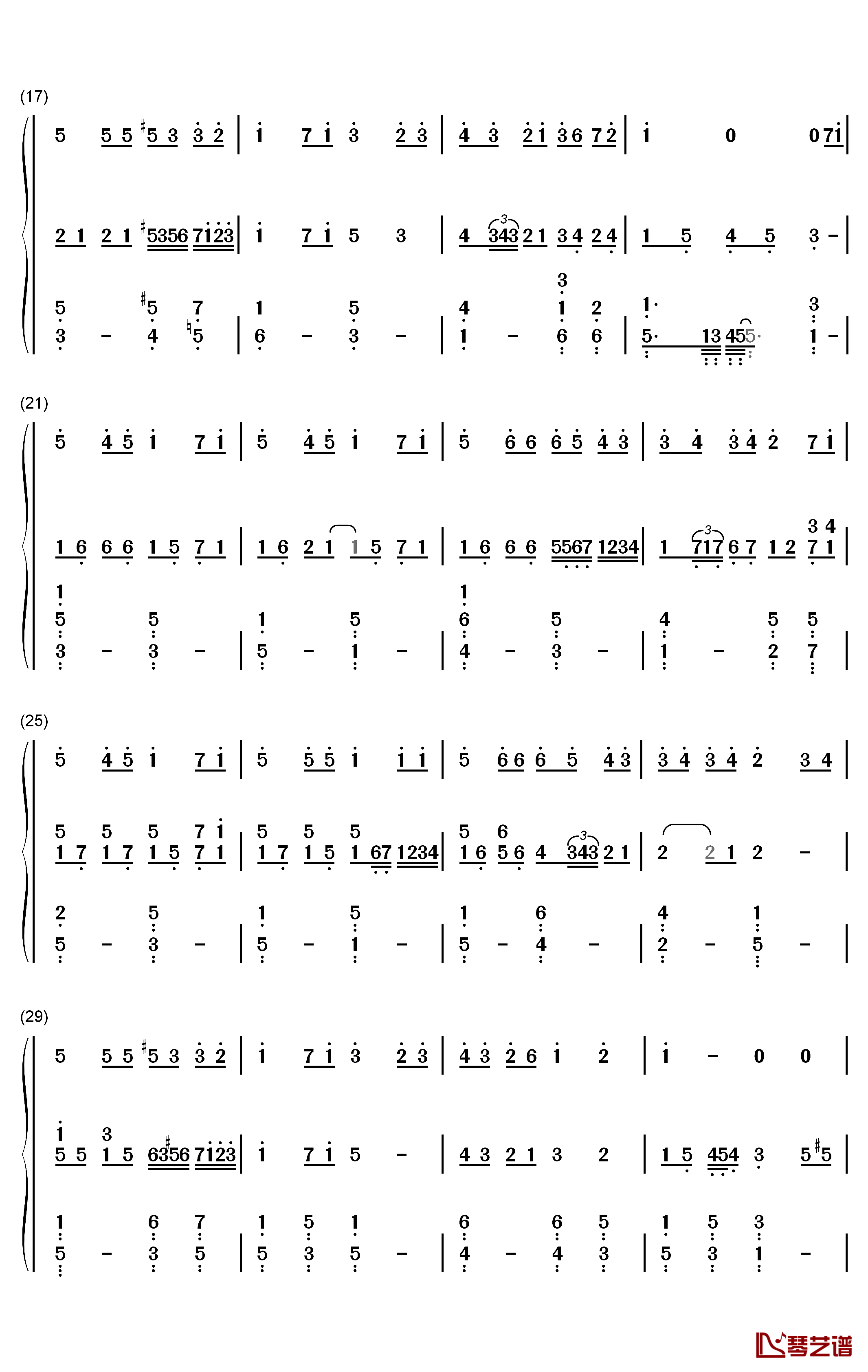 时光机钢琴简谱-数字双手-五月天2