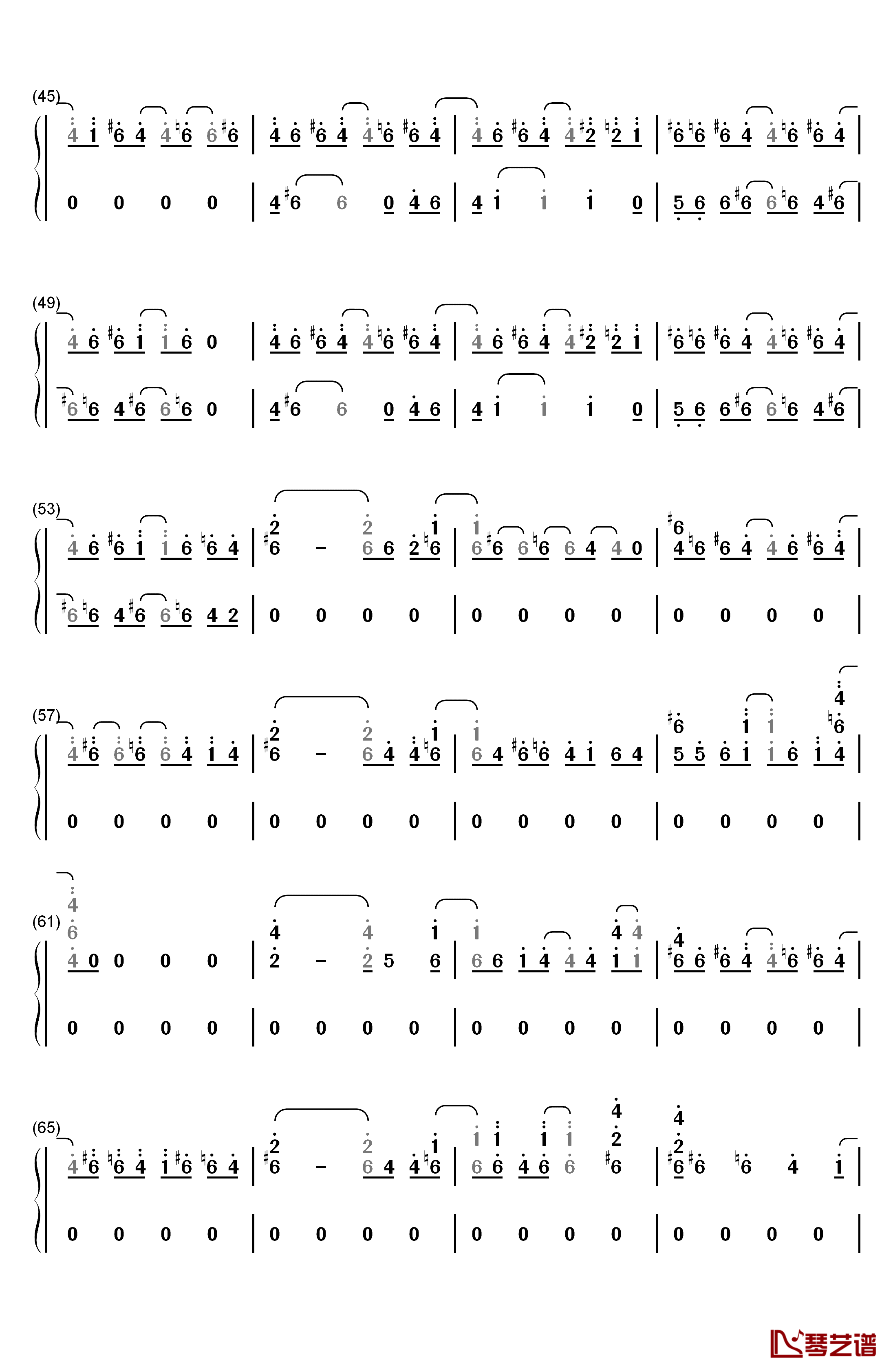 Loveless钢琴简谱-数字双手-山下智久3