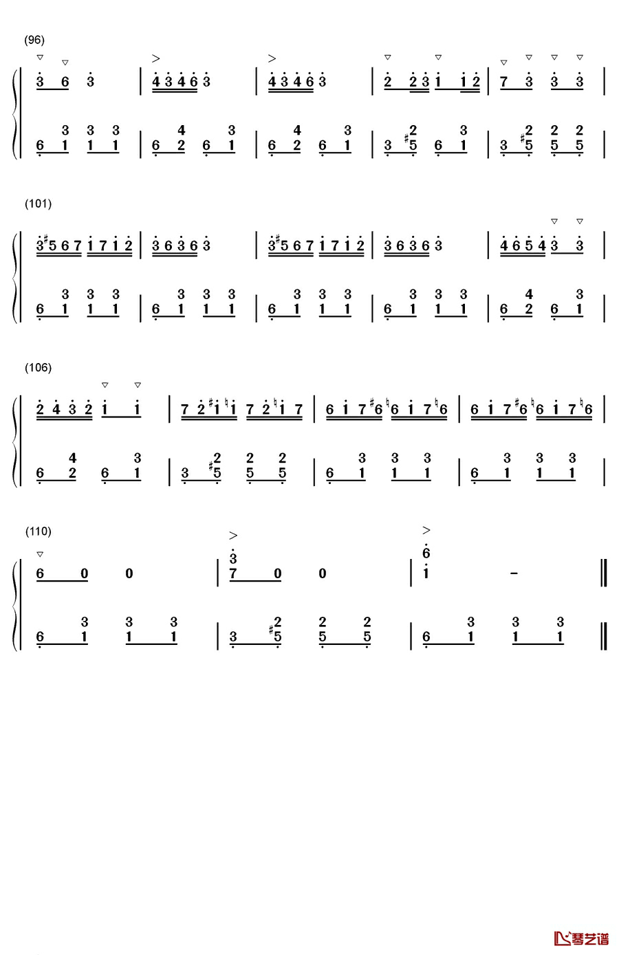 吉普赛营地钢琴简谱-数字双手-贝尔5