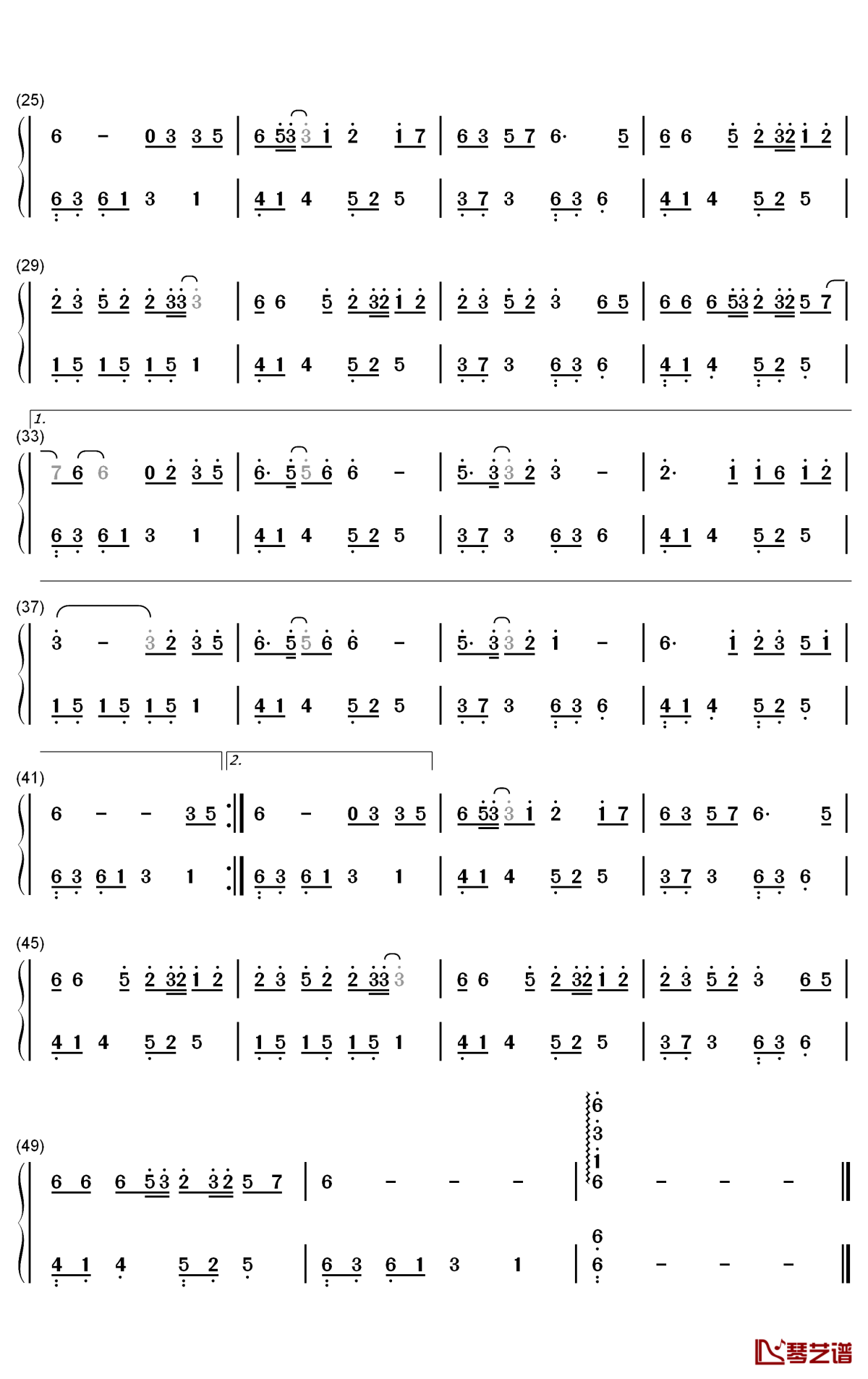 惊雷钢琴简谱-数字双手-倪浩毅2