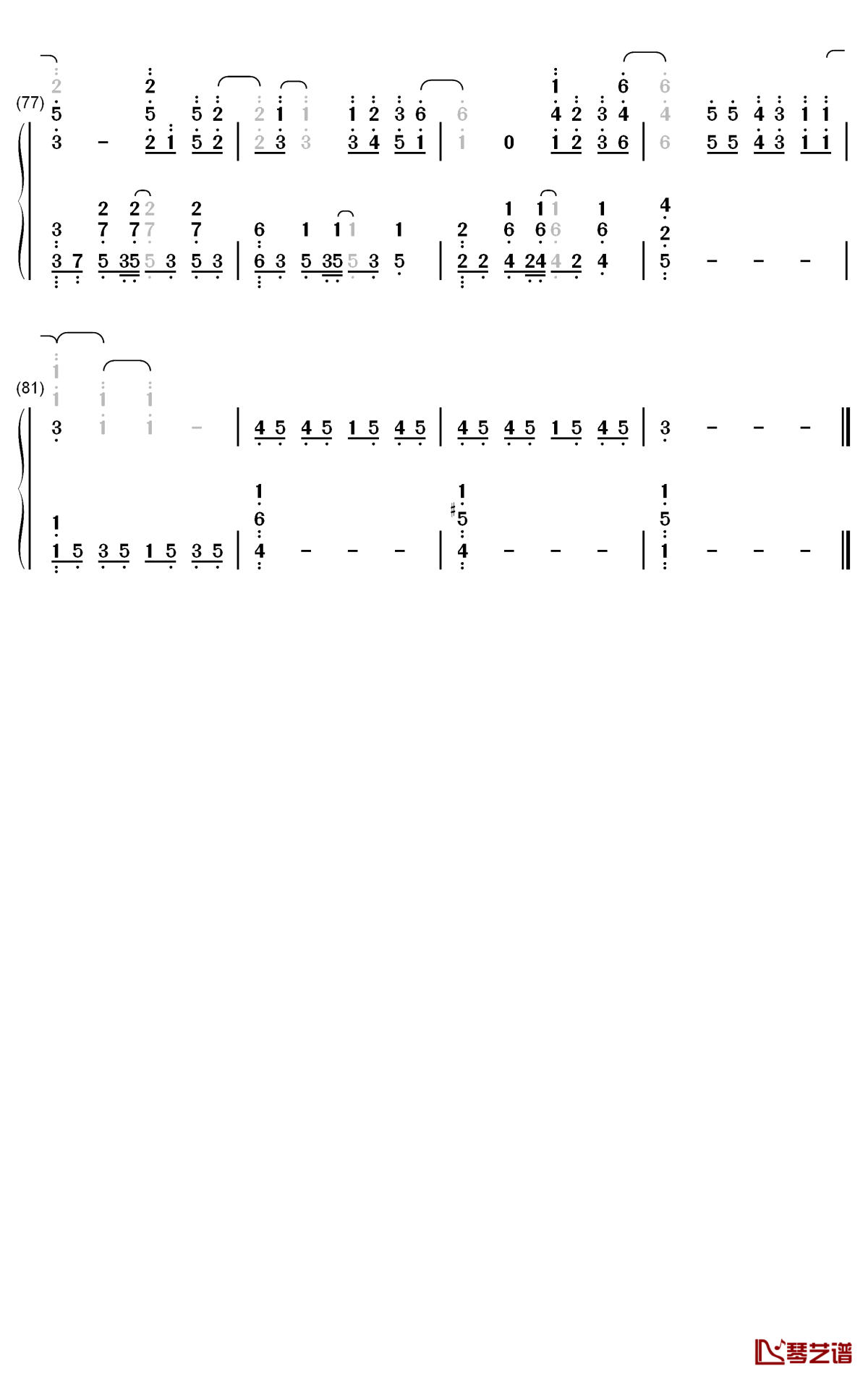 爱情废柴钢琴简谱-数字双手-周杰伦5