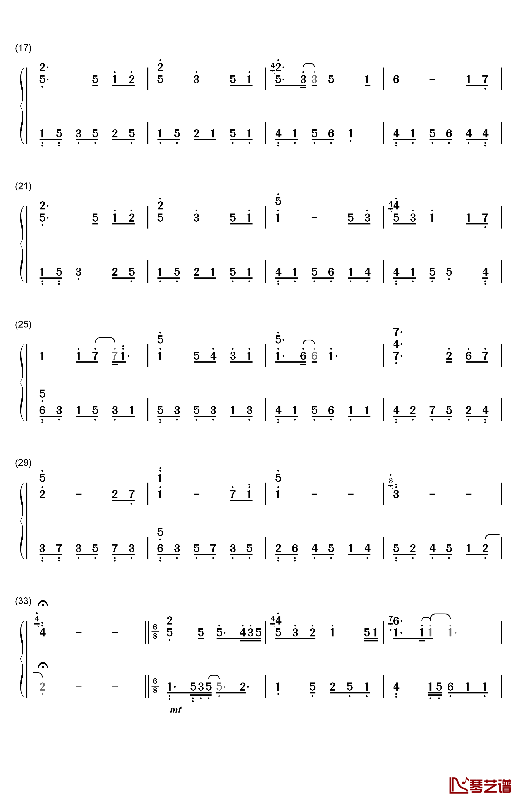 Love钢琴简谱-数字双手-李闰珉2